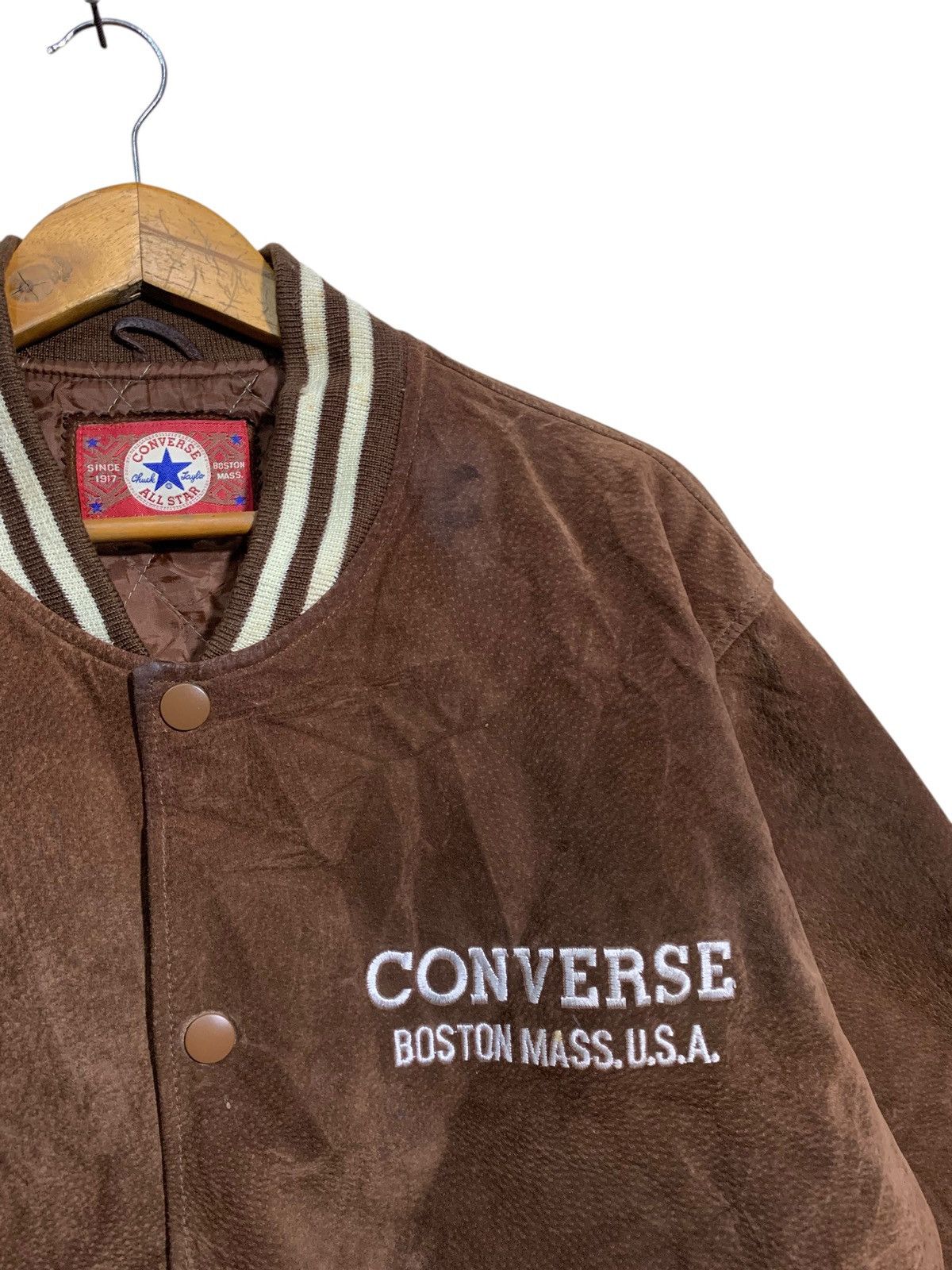 Converse 🔥VTG CONVERSE ALL STARS LEATHER VARSITY JACKETS Size US L / EU 52-54 / 3 - 4 Thumbnail