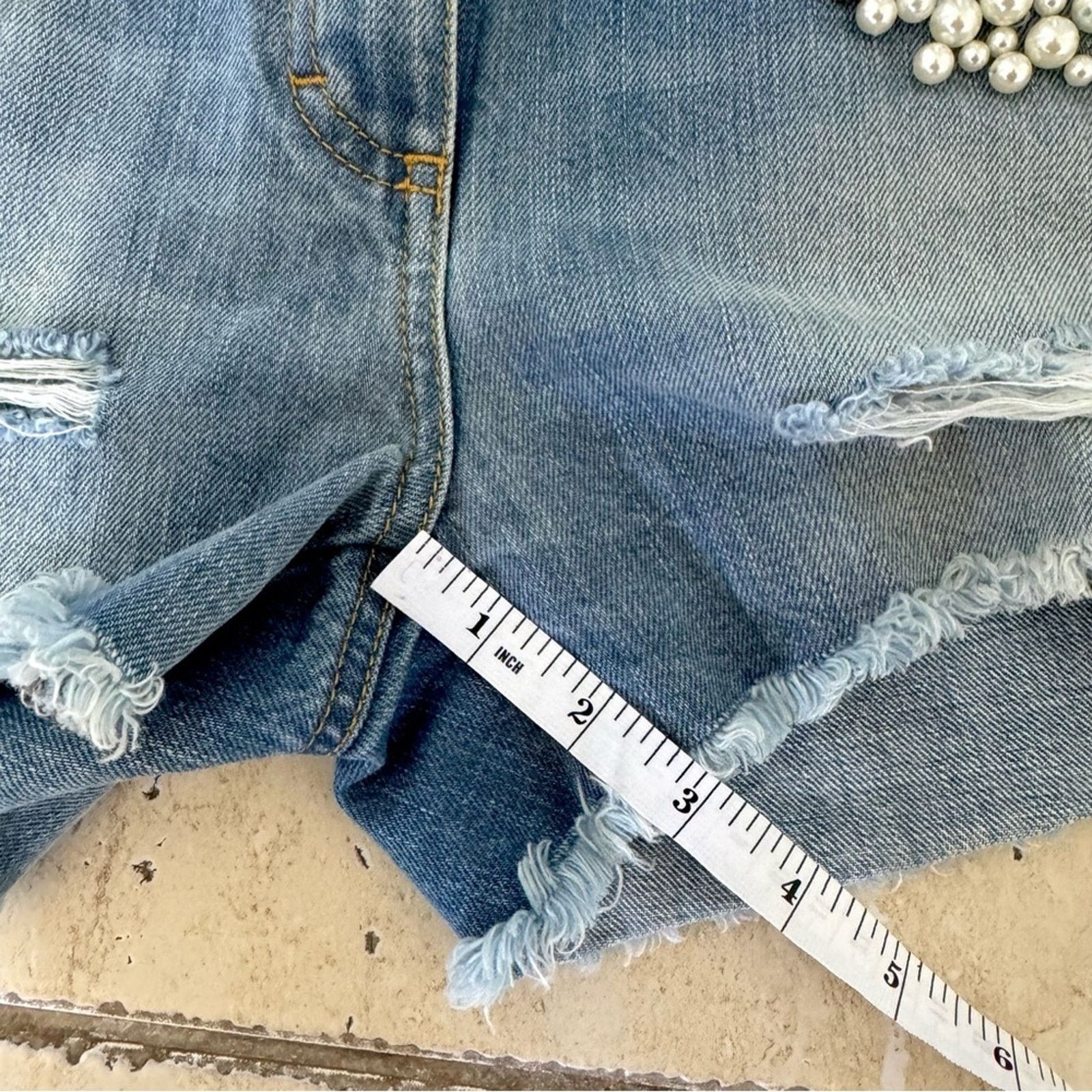 Other New! Flavio Castellani Jeans Shorts, Size 40 Crystals/Pearls Size 27" / US 4 / IT 40 - 11 Thumbnail
