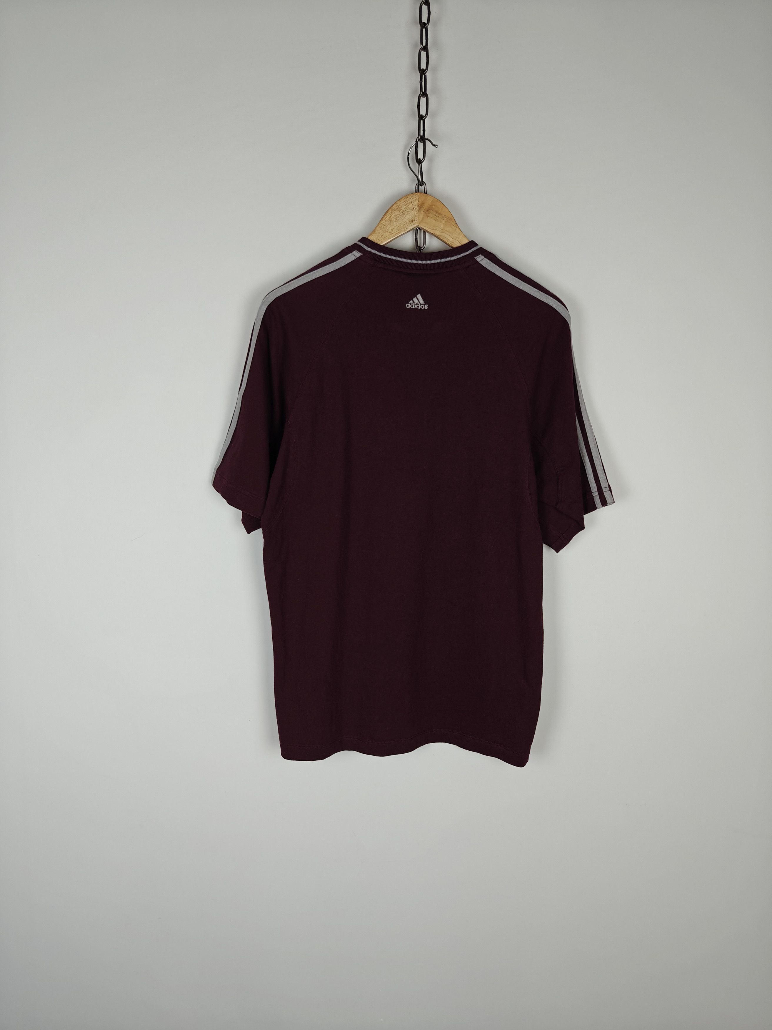 Adidas Adidas VTG T-Shirt Center Logo AAC Burgundy Tee M Size US M / EU 48-50 / 2 - 9 Thumbnail