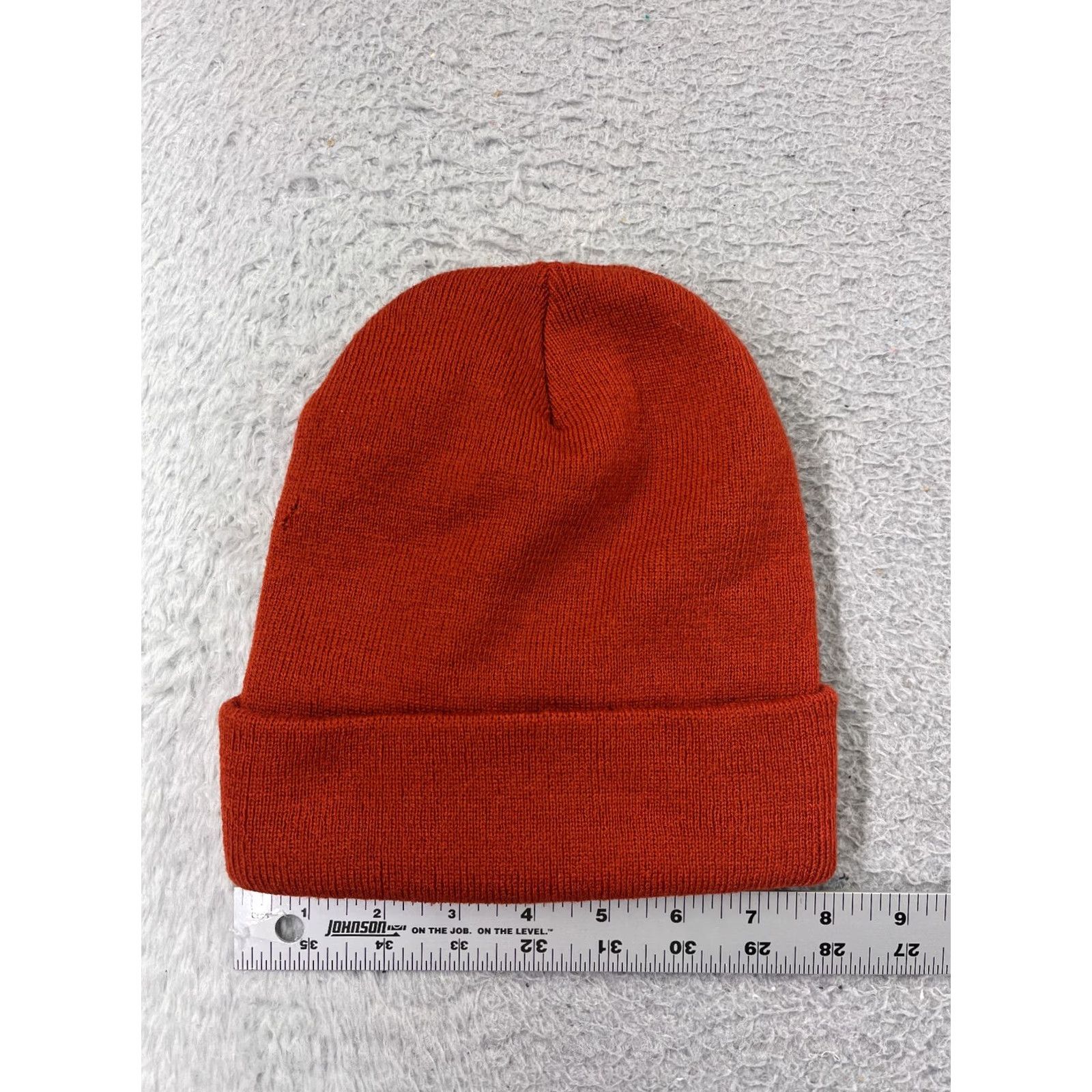 Vintage Running Man Beanie Adult One Size Red Knit Acrylic Hat, Christmas Theme, Fair Isle, 5K-10K Promotion Size ONE SIZE - 3 Thumbnail