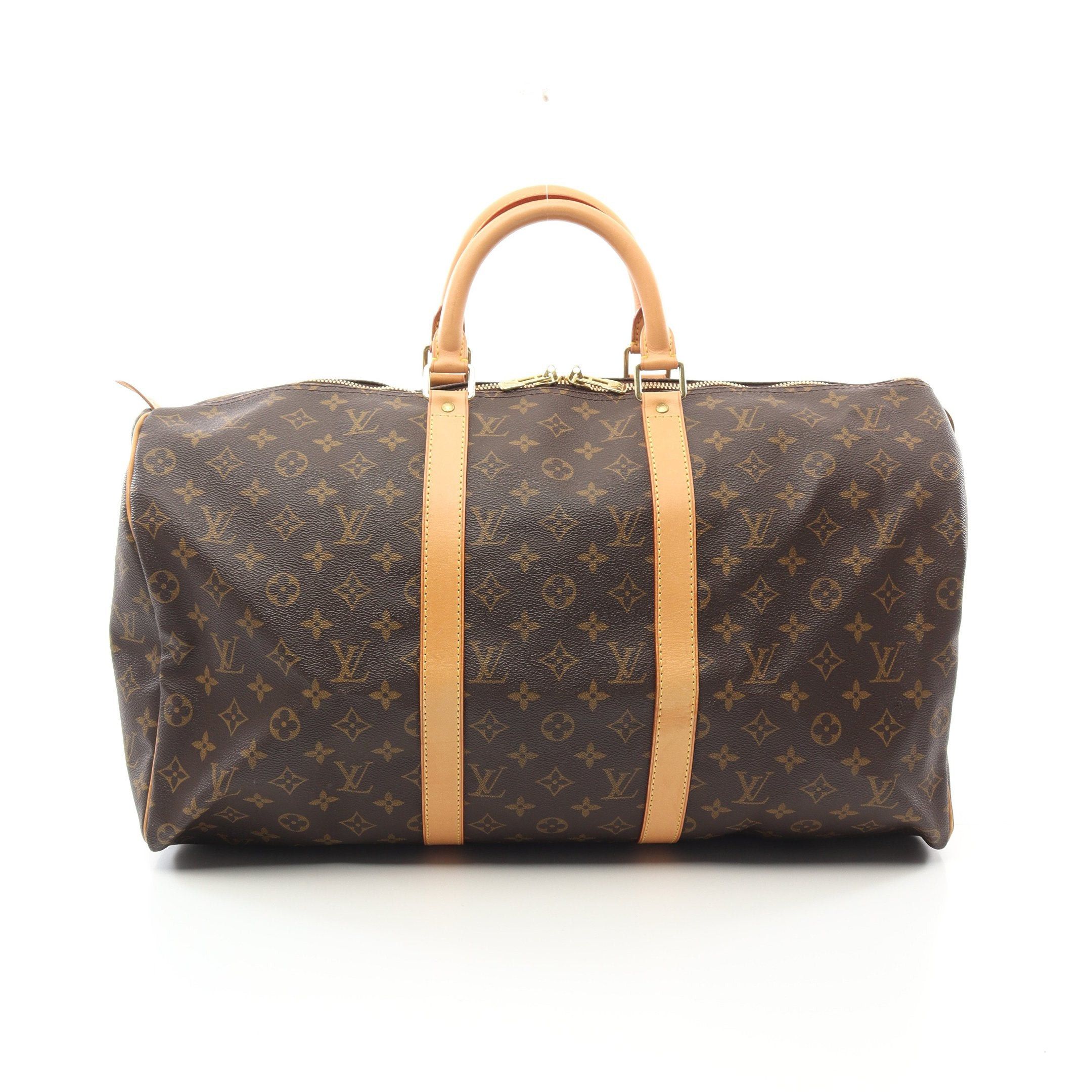 Louis Vuitton Louis Vuitton Keepall 50 Monogram Boston Bag Leather Brown Size ONE SIZE - 1 Thumbnail