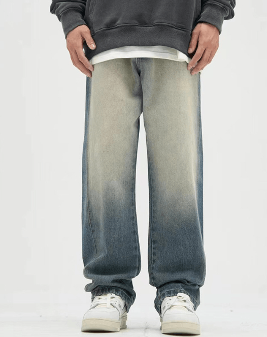 Japanese Brand × Jean Washed distressed straight loose blue jeans for men Size US 32 / EU 48 - 3 Thumbnail