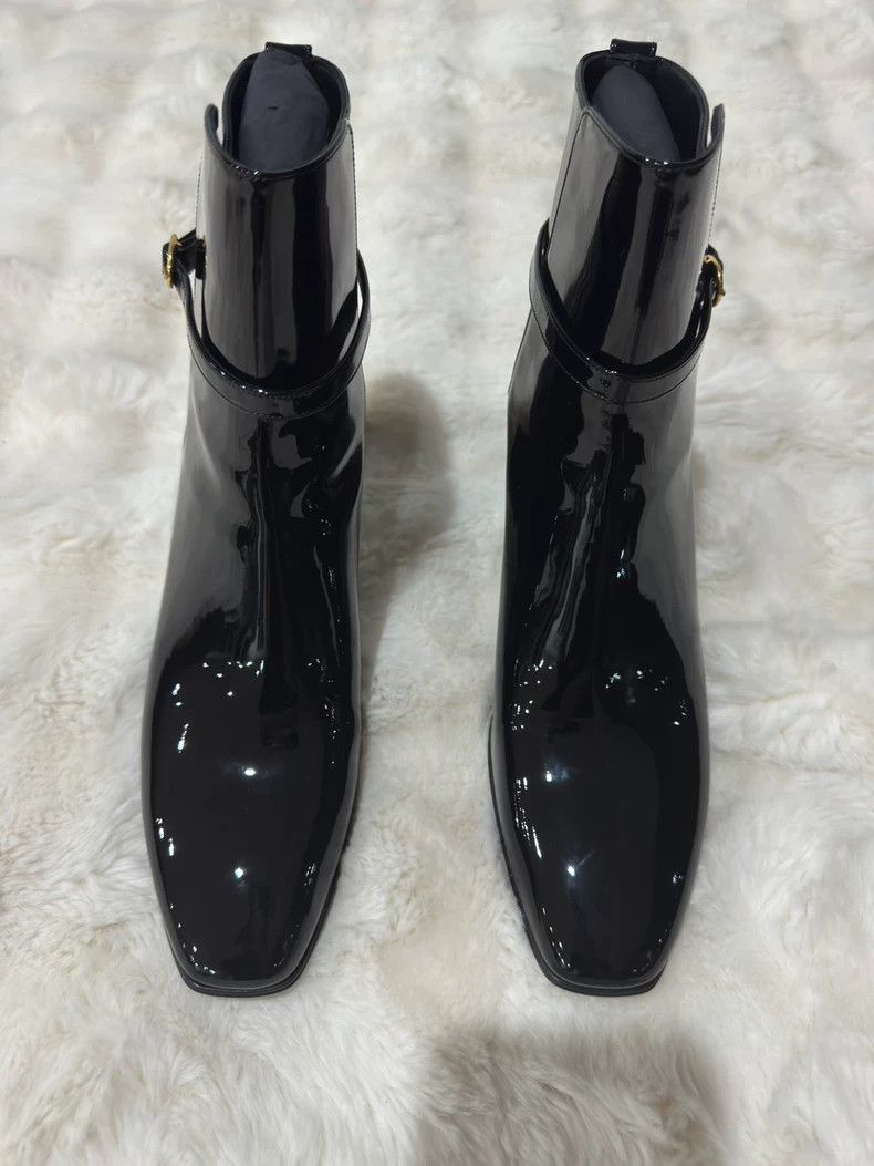 Saint Laurent Paris Saint laurent paris Black and gold buckle boots 2506-Nextar Size US 8 / EU 41 - 3 Thumbnail