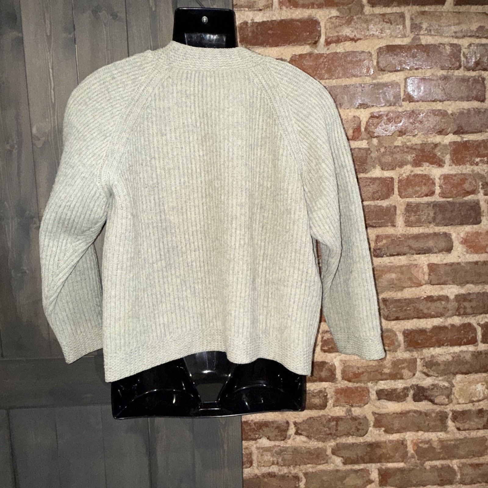 Other Vintage Wool Men's L Gray Ribbed Grandpa Cardigan Sweater Size US L / EU 52-54 / 3 - 3 Thumbnail