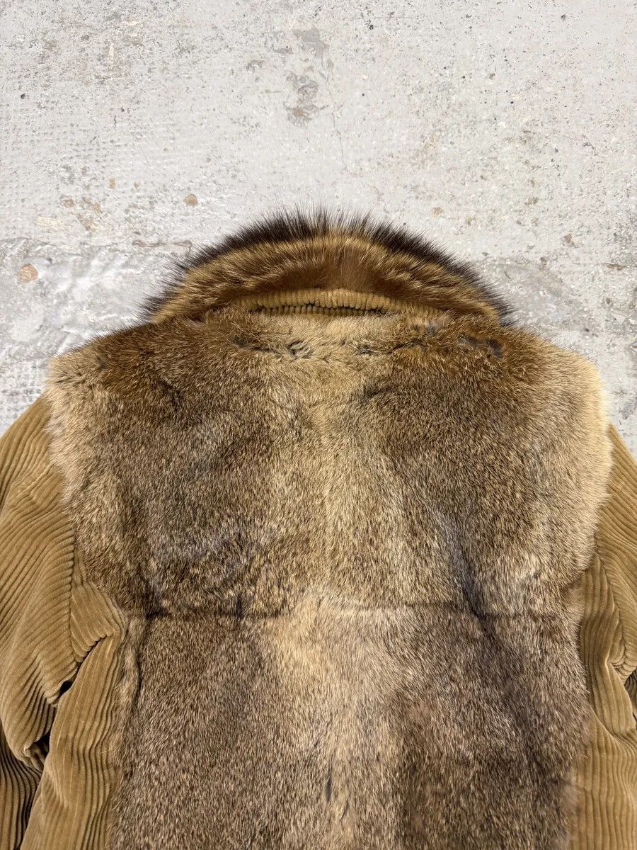 Dolce & Gabbana AW2002 Dolce & Gabbana Beige Corduroy & Rabbit Fur Bomber Jacket Size S / US 4 / IT 40 - 6 Thumbnail