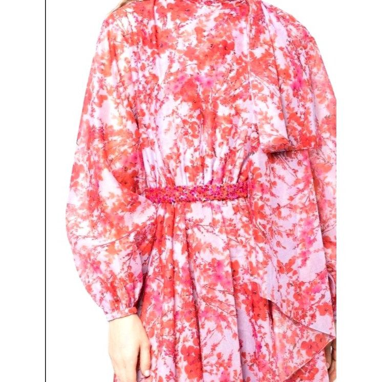 Sachin & Babi Sachin & Babi Cinzia Printed Organza Gown Amaranth Spray Ful Size XS / US 0-2 / IT 36-38 - 7 Thumbnail