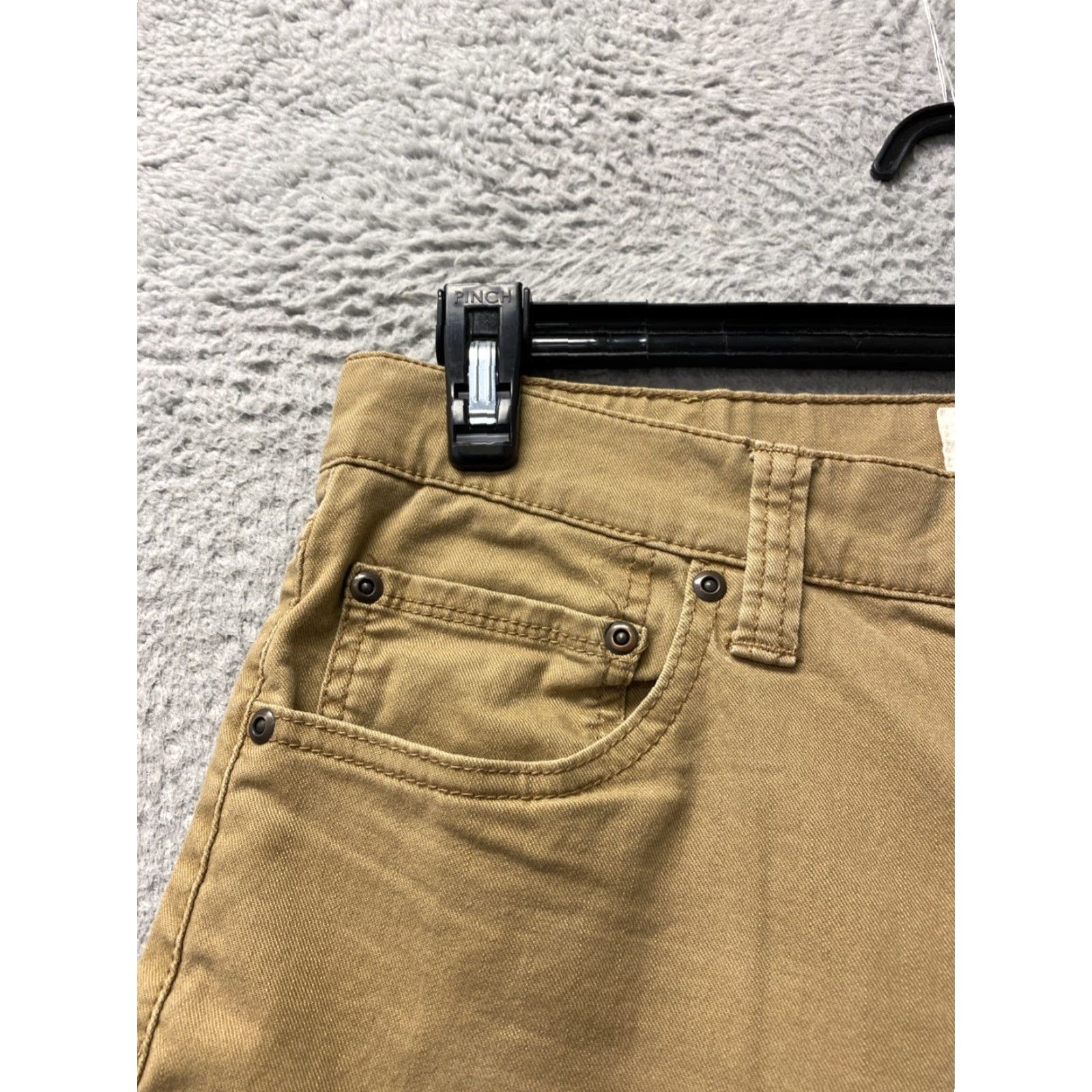 Vintage Mutual Wave Pants Men 32x34 Tan Solid Flat Front Chino Cotton Blend Mid Rise Size US 32 / EU 48 - 3 Thumbnail