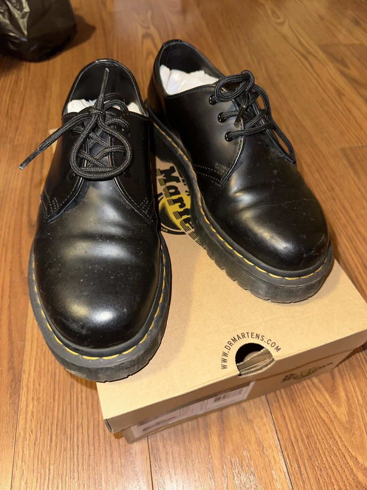 image of Dr Martens Dr. Martens 1461 Bex Smooth Leather Oxford Shoes in Black, Men's (Size 8)