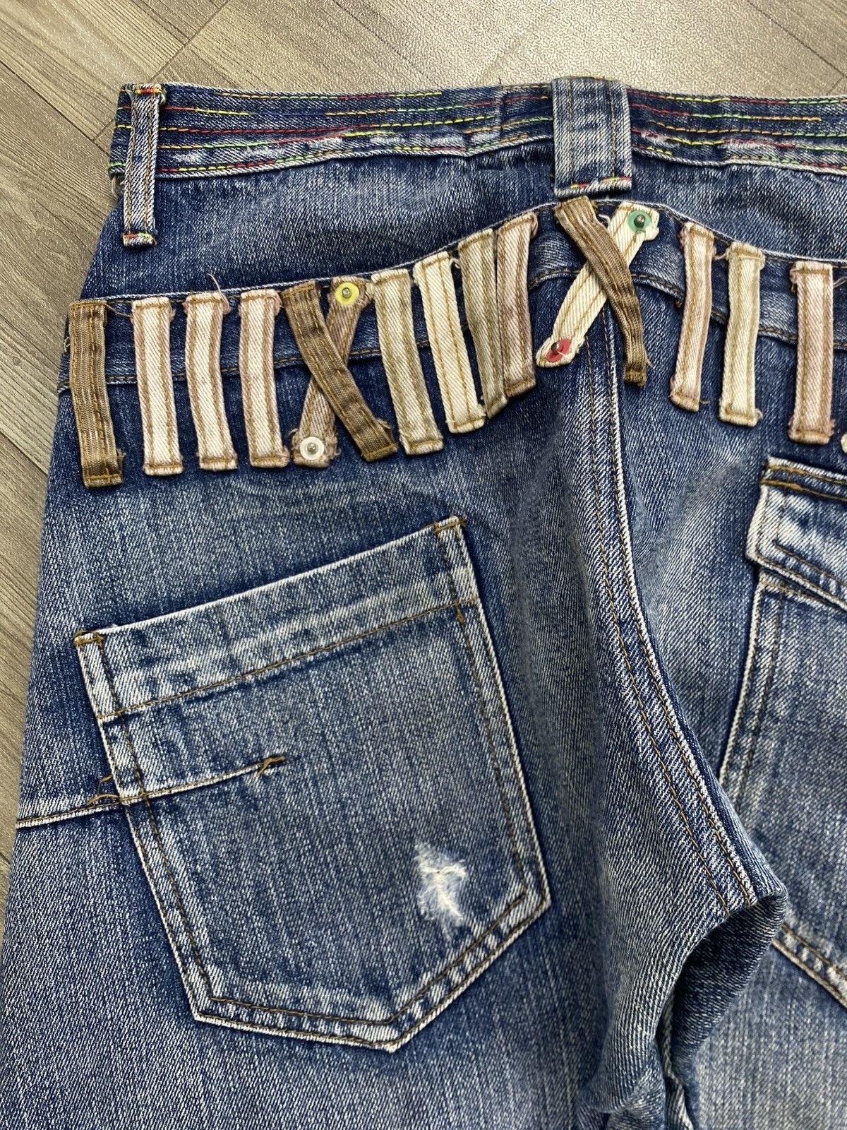 If Six Was Nine 2000s Breathmint Double Waist Multi Zipper Faded Lgb Jeans Size US 30 / EU 46 - 12 Thumbnail