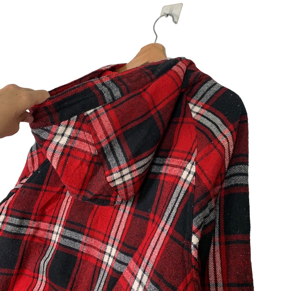 Japanese Brand OCTOPUS ARMY Tartan Button Zipper Hooded Jacket #0462-C21 Size US XL / EU 56 / 4 - 8 Thumbnail