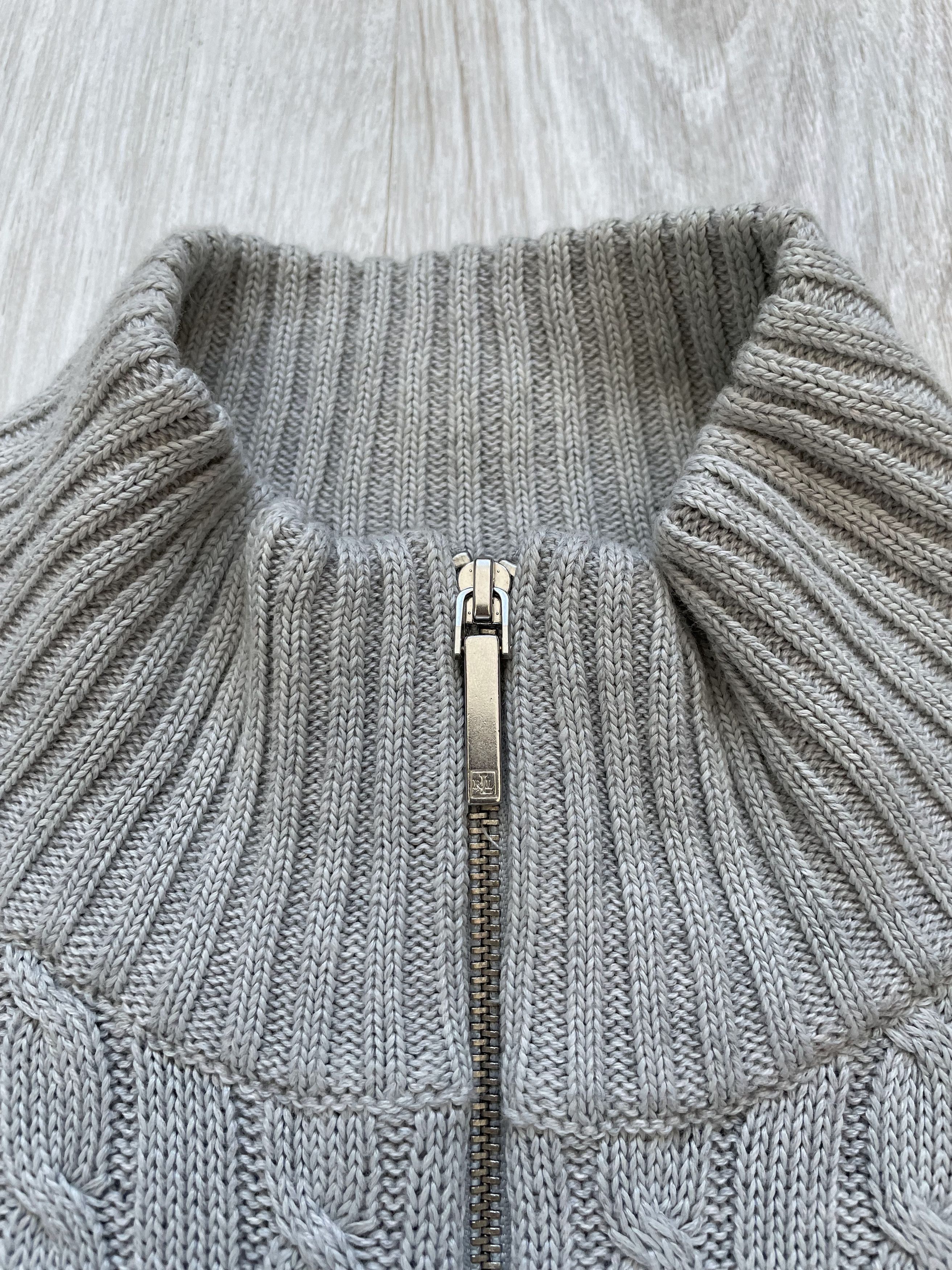 Lauren Ralph Lauren Lauren Ralph Lauren Cable Knit Zip Sweater Size L / US 10 / IT 46 - 4 Thumbnail