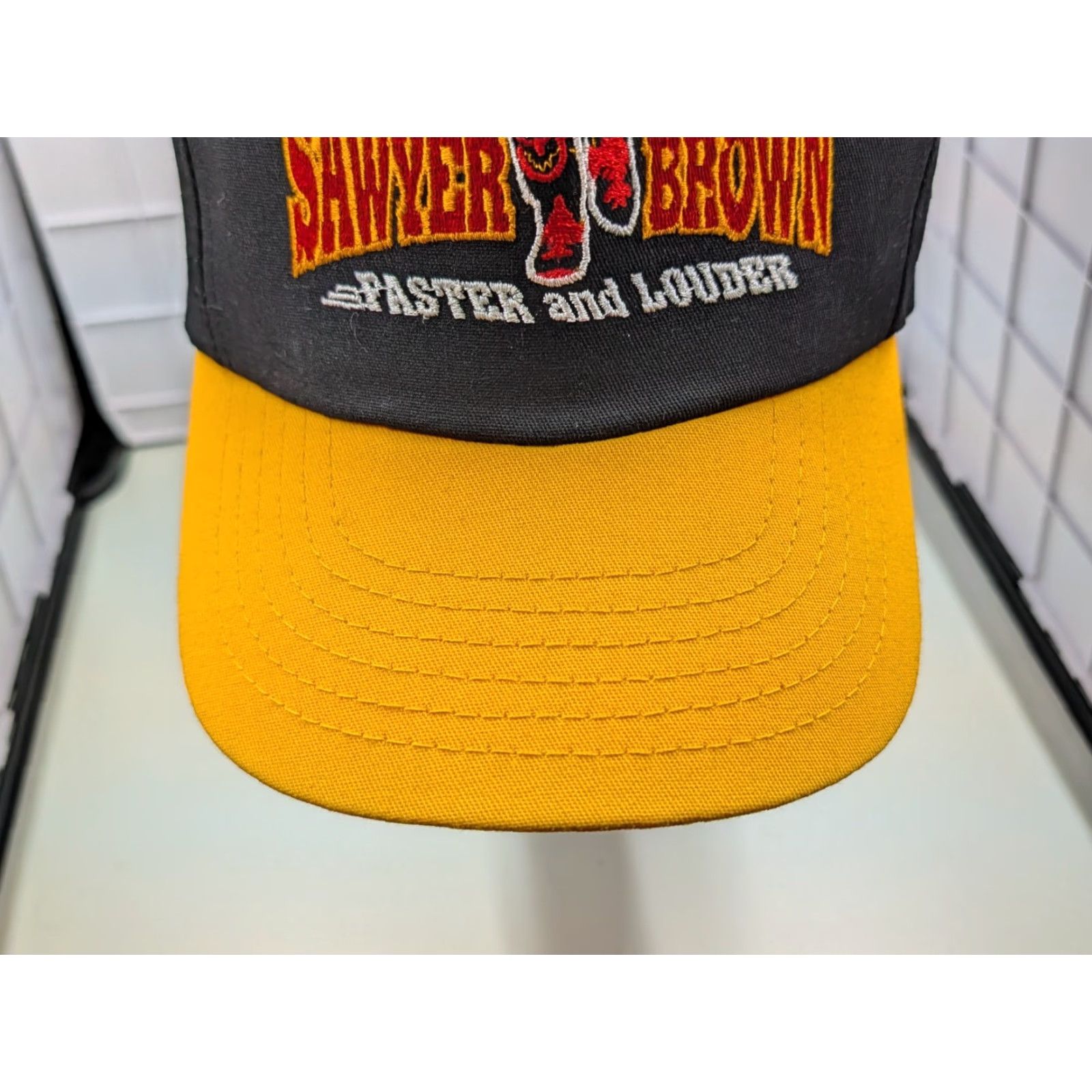 Vintage VINTAGE Sawyer Brown Hat Adjustable Black 90s Faster and Louder Tour Snapback USA Made Mens Size ONE SIZE - 3 Thumbnail