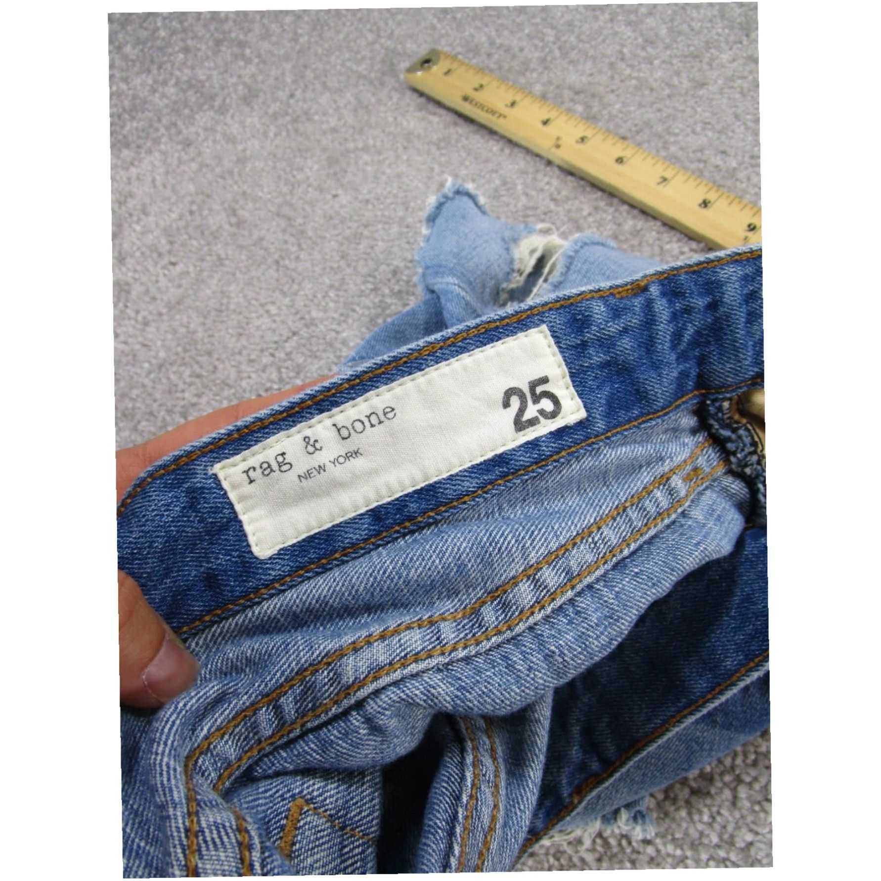 Rag & Bone Rag & Bone Womens Medium Blue Denim Shorts Low Rise Cut Off Style 25 Size 42" / US 20 - 7 Thumbnail