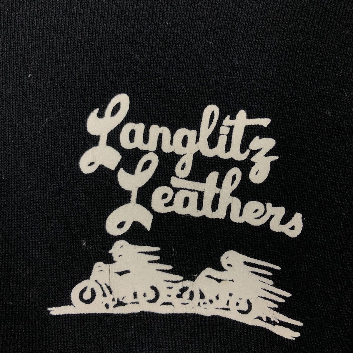 Japanese Brand Vintage Sweatshirt Langlitz Leather Usa Cafe Racer Big Logo Size US S / EU 44-46 / 1 - 9 Thumbnail