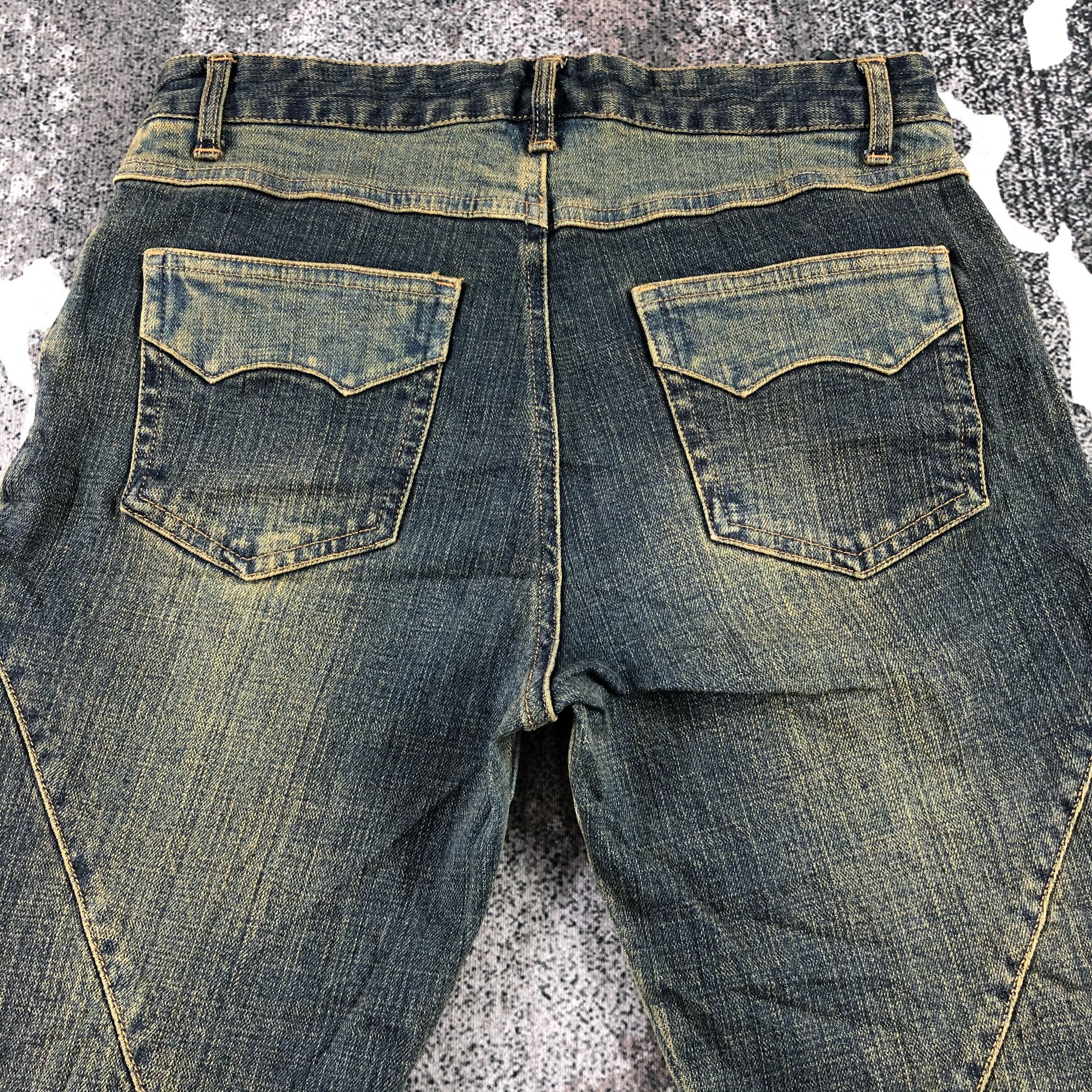 Japanese Brand Browdwin Jeans Patchwork Rusty Wash Flare Denim KJ1332 Size US 28 / EU 44 - 4 Thumbnail