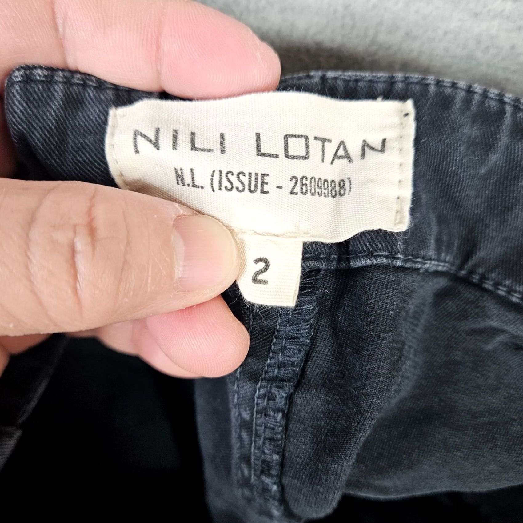 Nili Lotan Nili Lotan Pants Women’s Size 2 Black Ankle Straight Side Stripe Tape Fray Hem Cotton Elastane Size 26" / US 2 / IT 38 - 4 Thumbnail