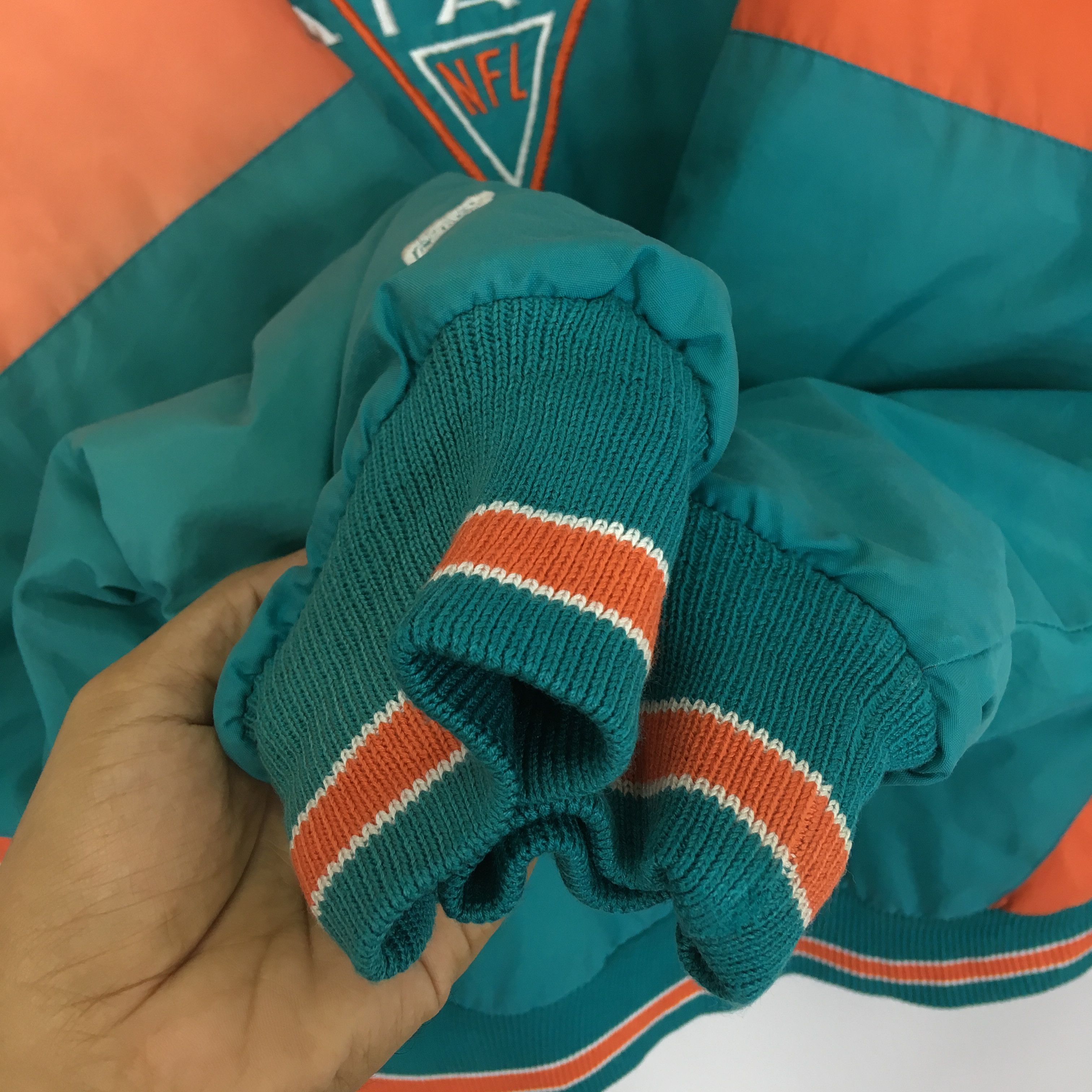 NFL Vintage 90's Miami Dolphins NFL Football Bomber Jacket Size US L / EU 52-54 / 3 - 10 Thumbnail