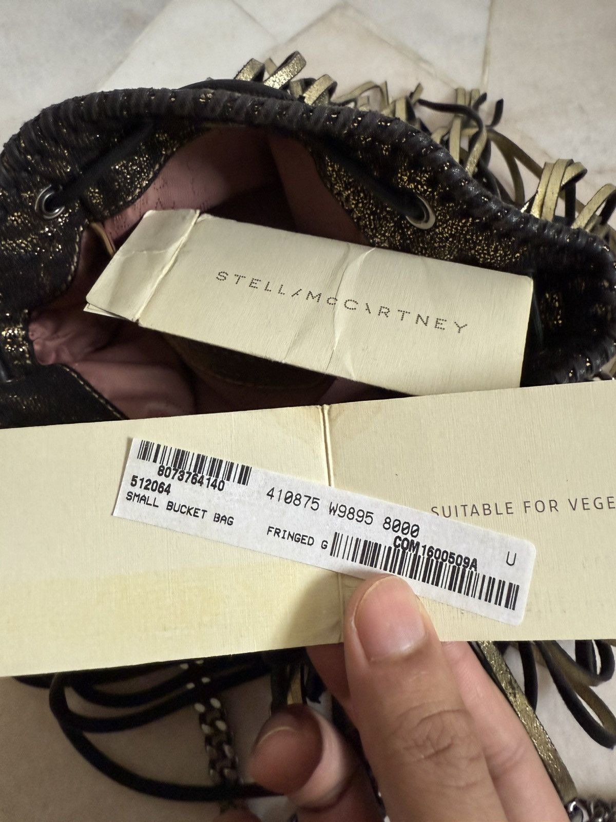 Stella McCartney Stella McCartney Gold Faux Leather Mini Fringe Falabella bag Size ONE SIZE - 14 Thumbnail