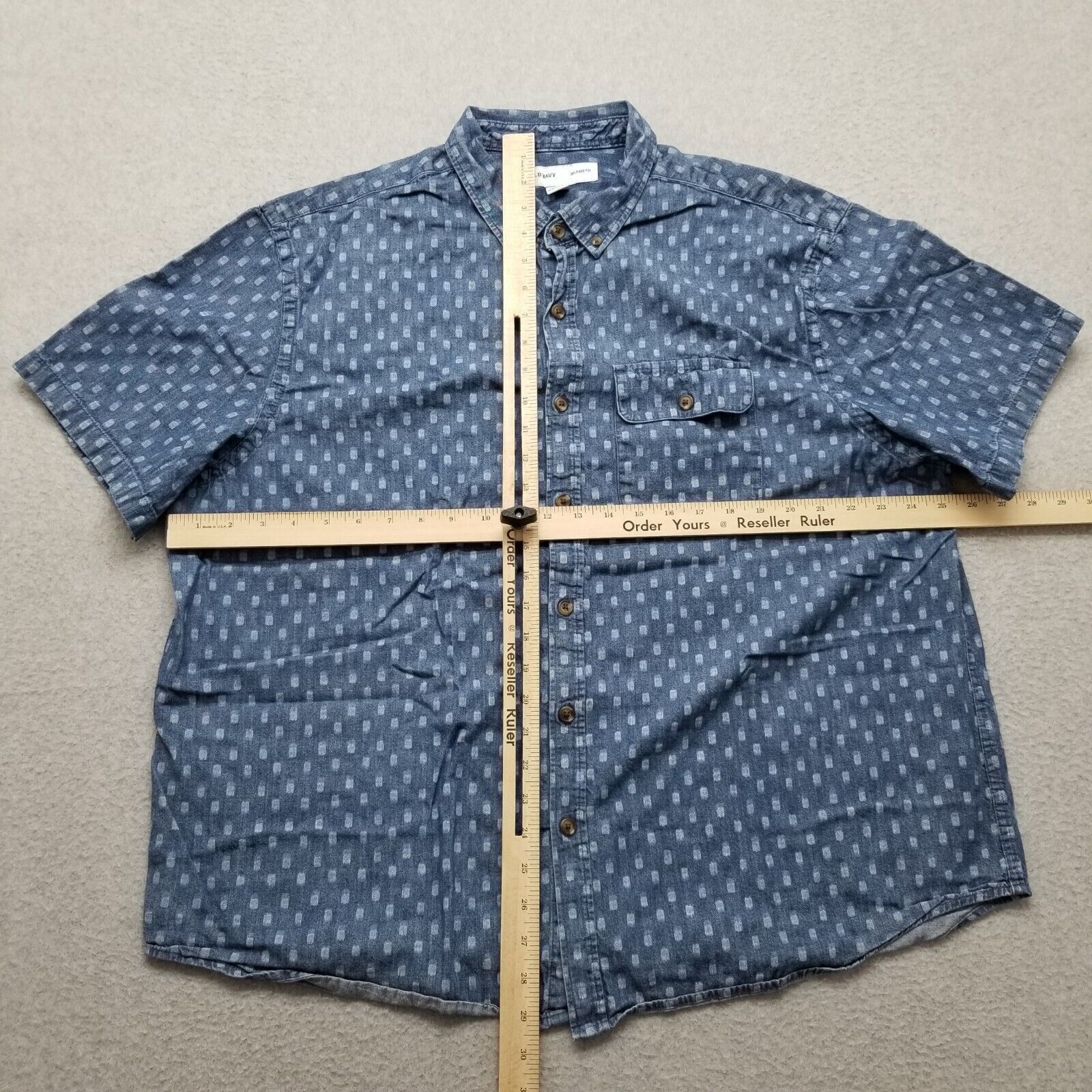 Old Navy Old Navy Shirt Mens 2XL Blue Button Up Short Sleeve Pocket Size US XXL / EU 58 / 5 - 7 Thumbnail