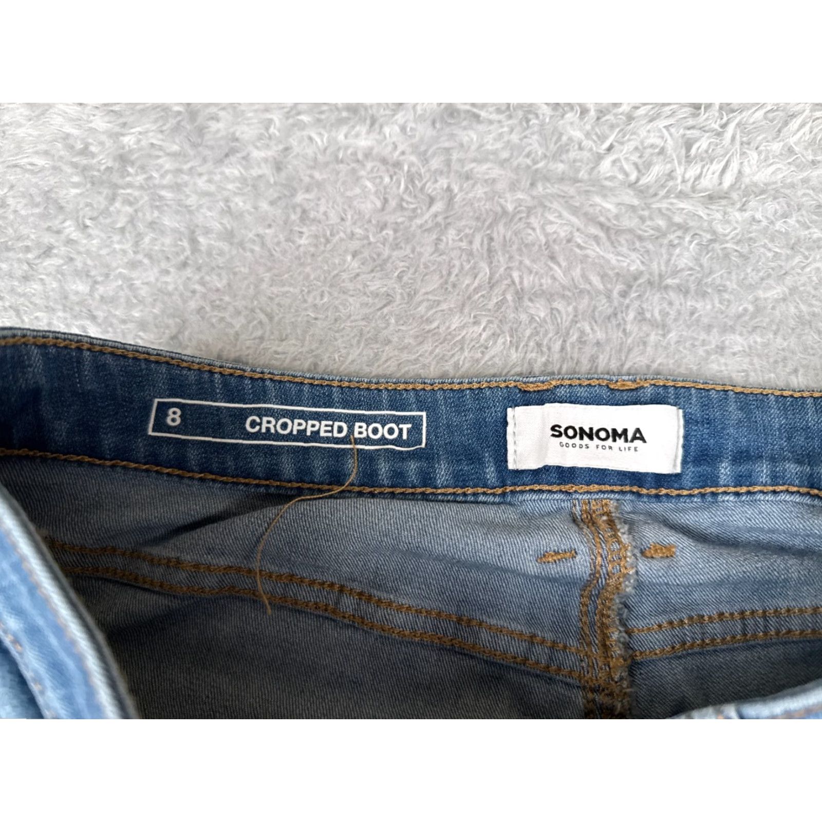 Vintage Sonoma Jeans Womens 8 Blue Denim Crop Bootcut Mid Rise Cotton Blend 29x25 Boots? Size 30" / US 8 / IT 44 - 6 Thumbnail
