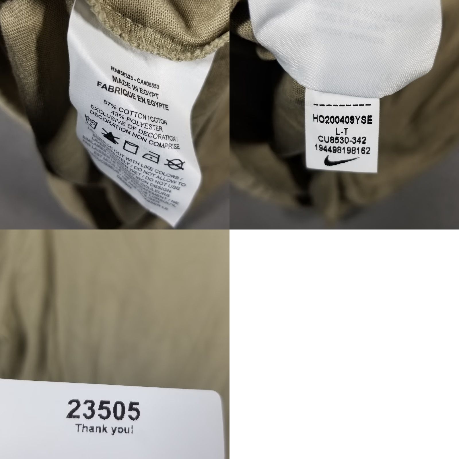 Nike Nike Shirt Mens Large Tall Beige Dri-FIT Swoosh Athletic Graphic CU8530-342 Size US L / EU 52-54 / 3 - 8 Thumbnail