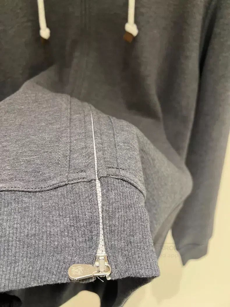 Brunello Cucinelli Brunello Cucinelli Men's Grey Hooded Sweatshirt Jacket Size US XS / EU 42 / 0 - 4 Thumbnail