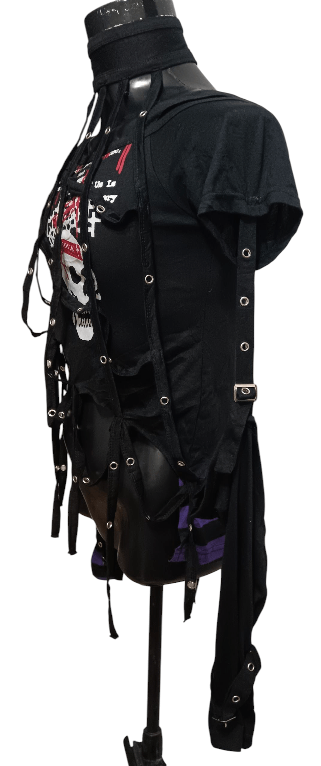 Japanese Brand ASYMMETRICAL ANARCHY PUNK BONDAGE DESIGN SHIRT Size M / US 6-8 / IT 42-44 - 3 Thumbnail