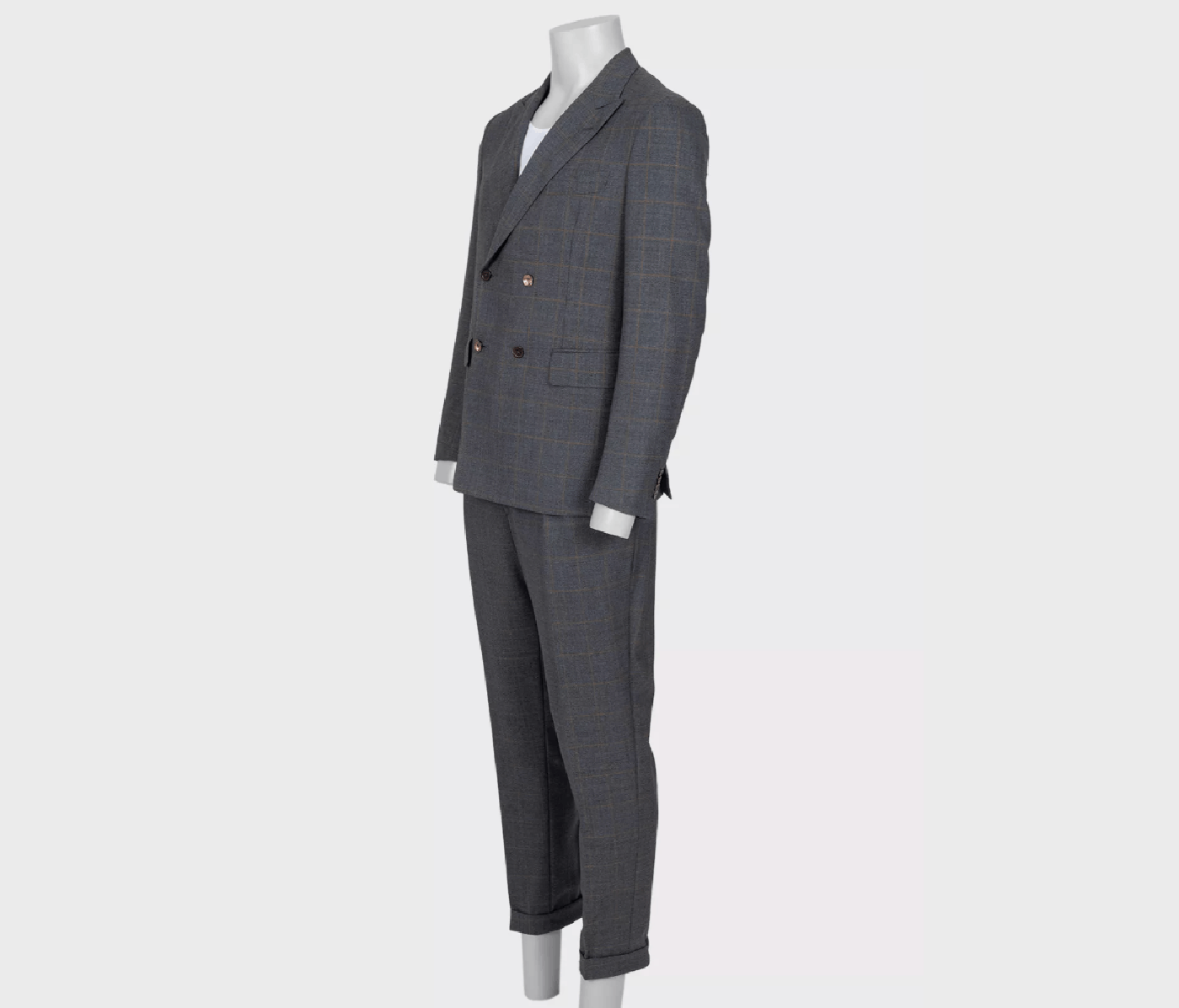 Isaia Isaia Gray Check Wool Suit IT50 L Size 50R - 2 Thumbnail