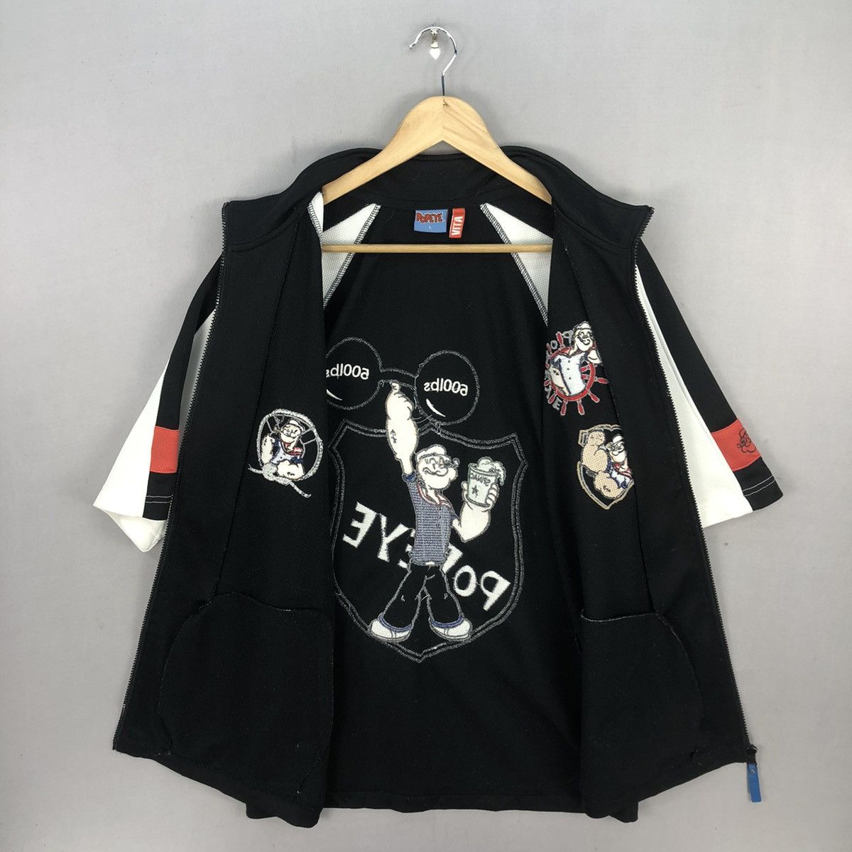 Cartoon Network Vintage Official Popeye Embroidered Big Logo Zipper Jacket Size US M / EU 48-50 / 2 - 6 Thumbnail