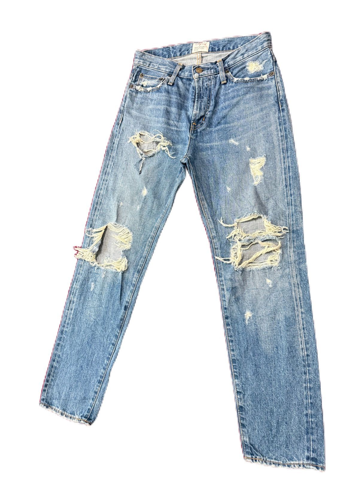 Denime JAPAN BRAND RIPPED DENIM UNGRID SELVEDGE Size US 29 - 3 Thumbnail