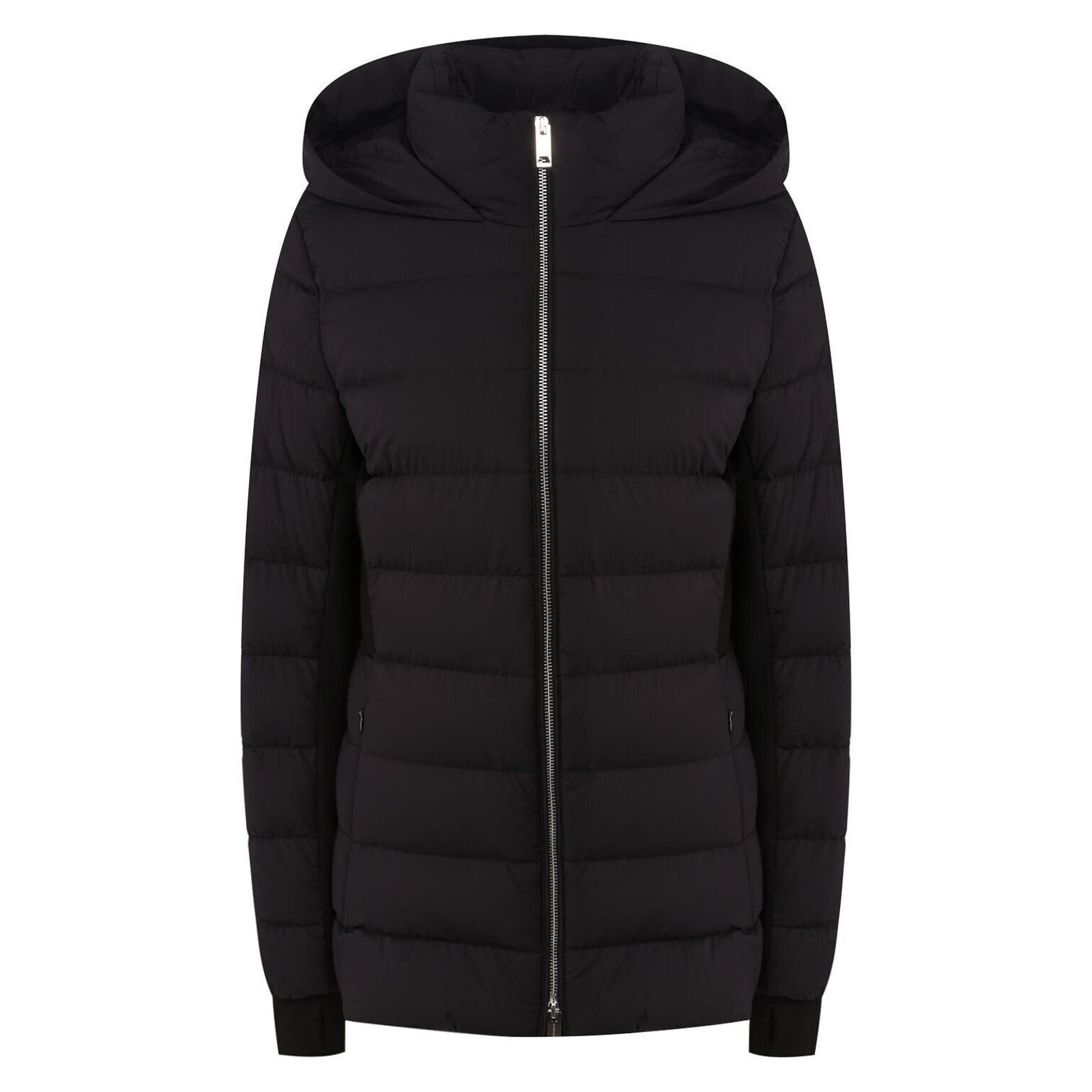 NEWBRIDGE BLACK HOOD QUILTED DOWN SHORT PARKA PUFFER COAT L