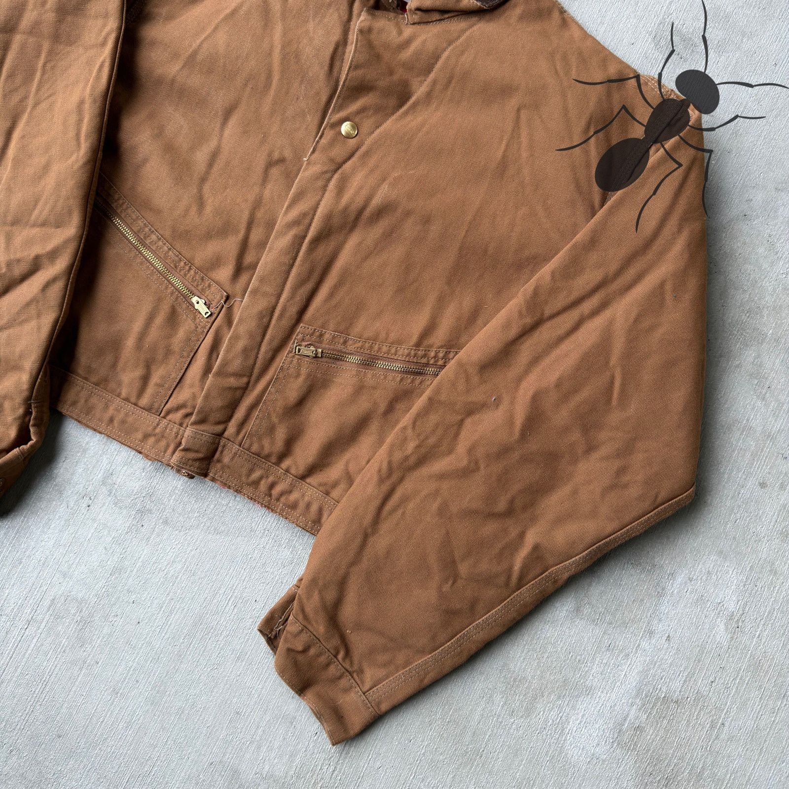 Carhartt × Vintage Carhartt brown cropped Detroit style work wear jacket Size US L / EU 52-54 / 3 - 4 Thumbnail