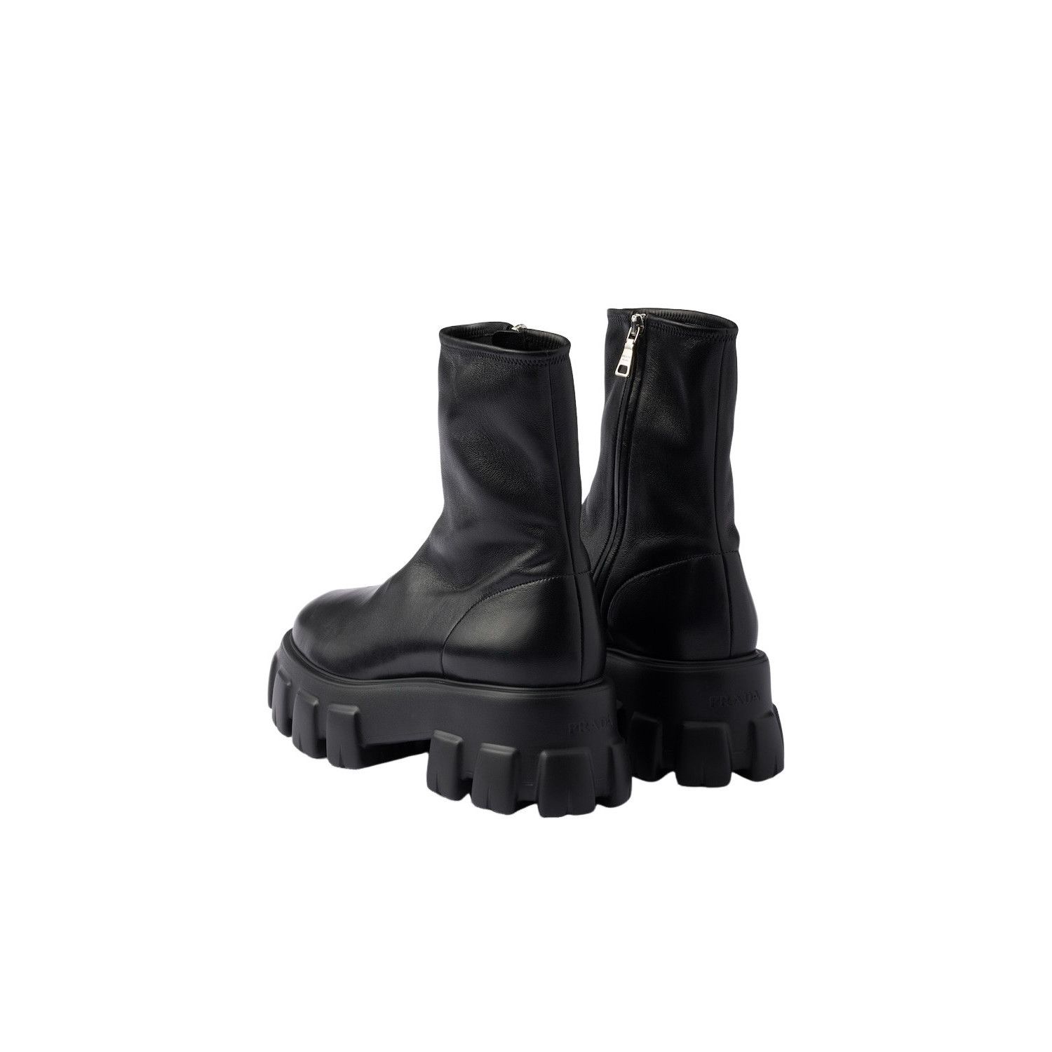 Prada PRADA $1650 Monolith Black stretch nappa leather Boots New & Size US 10 / IT 40 - 4 Thumbnail