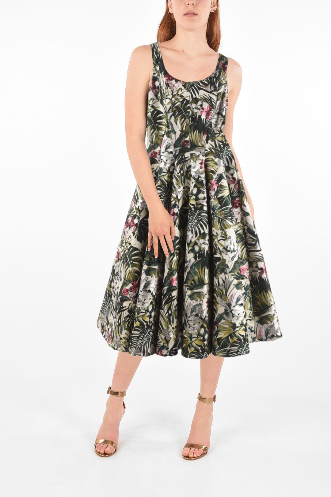 og1mm0824 Floral-Print Sleeveless Dress in Multicolor
