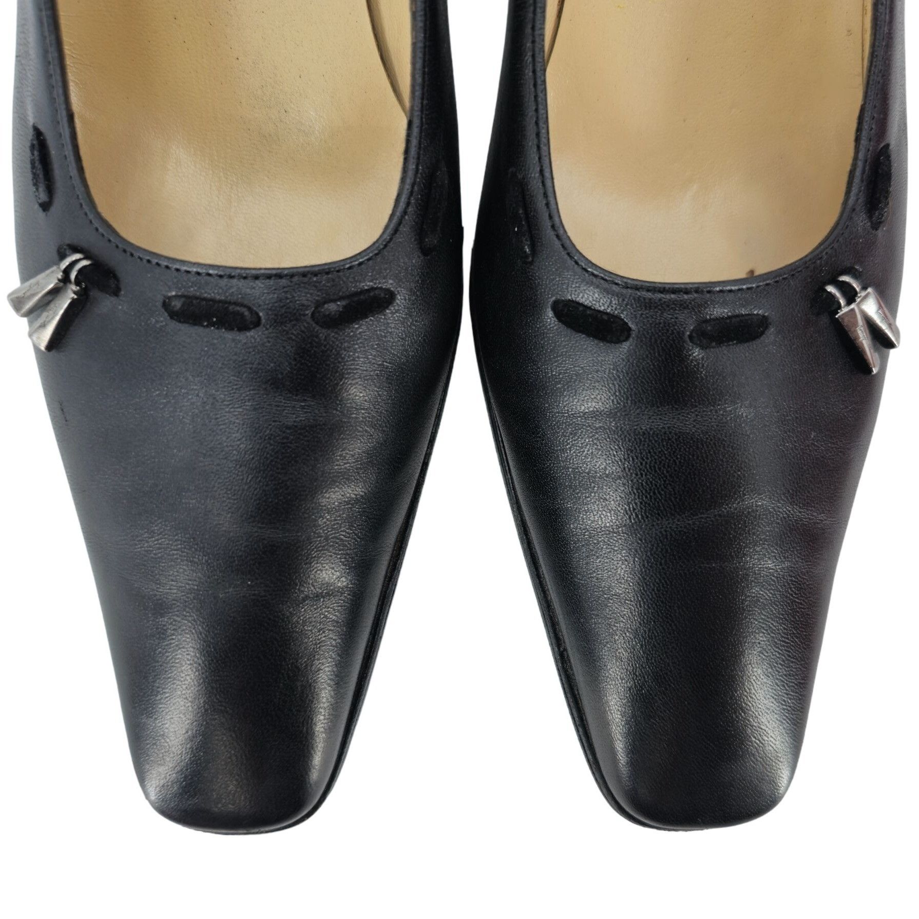Salvatore Ferragamo Vintage Salvatore Ferragamo Classic Black Leather Dress Heel Size US 8.5 / IT 38.5 - 3 Thumbnail