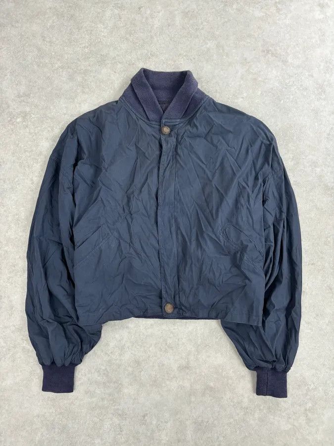 Vintage 2000s Gianni Versace Versus Navy Minimalist Light Bomber Jacket Size US S / EU 44-46 / 1 - 1 Thumbnail