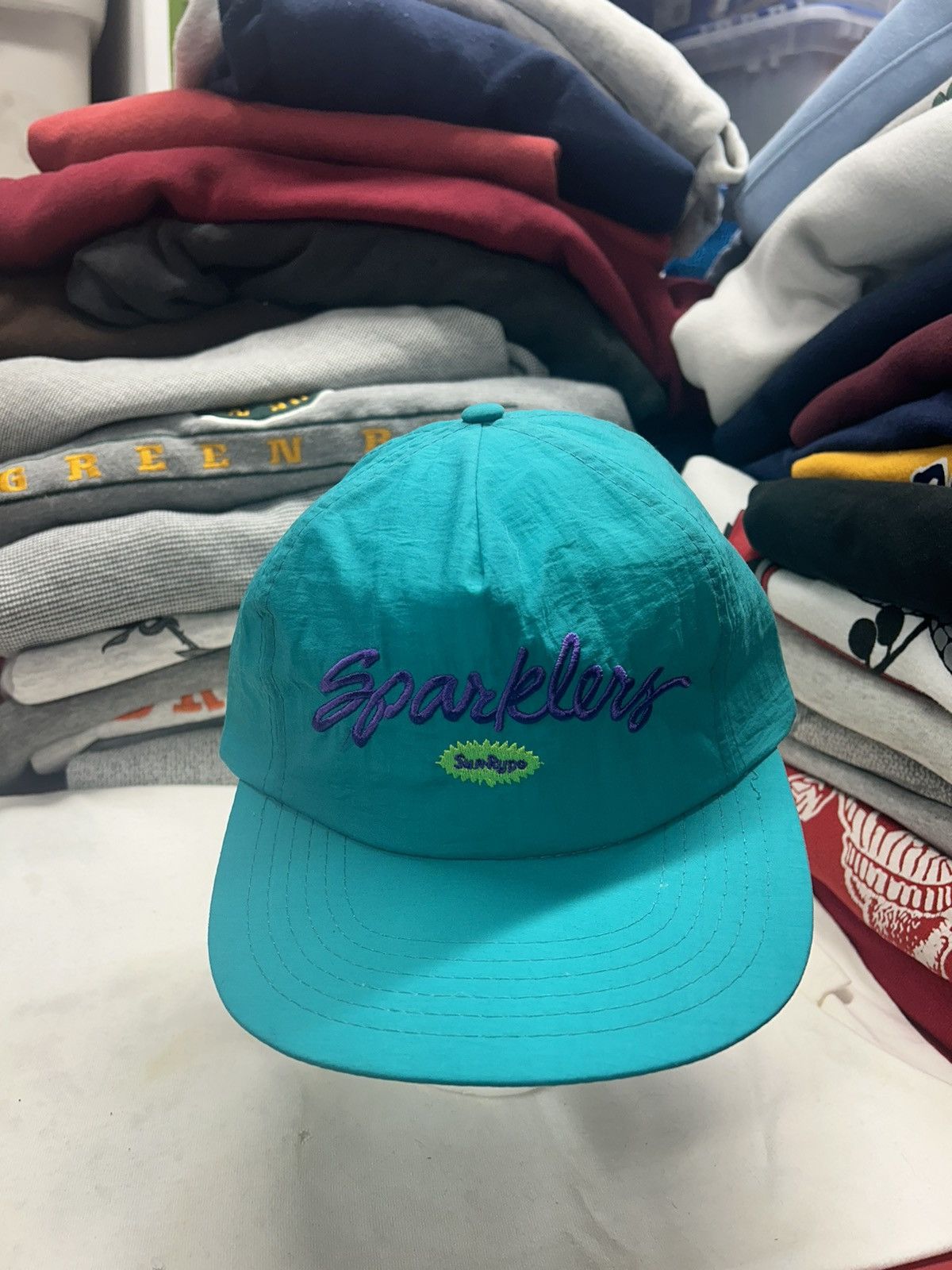 Vintage Crazy Vintage 90s Teal Skater Grunge Trucker Snapback Hat Size ONE SIZE - 1 Thumbnail