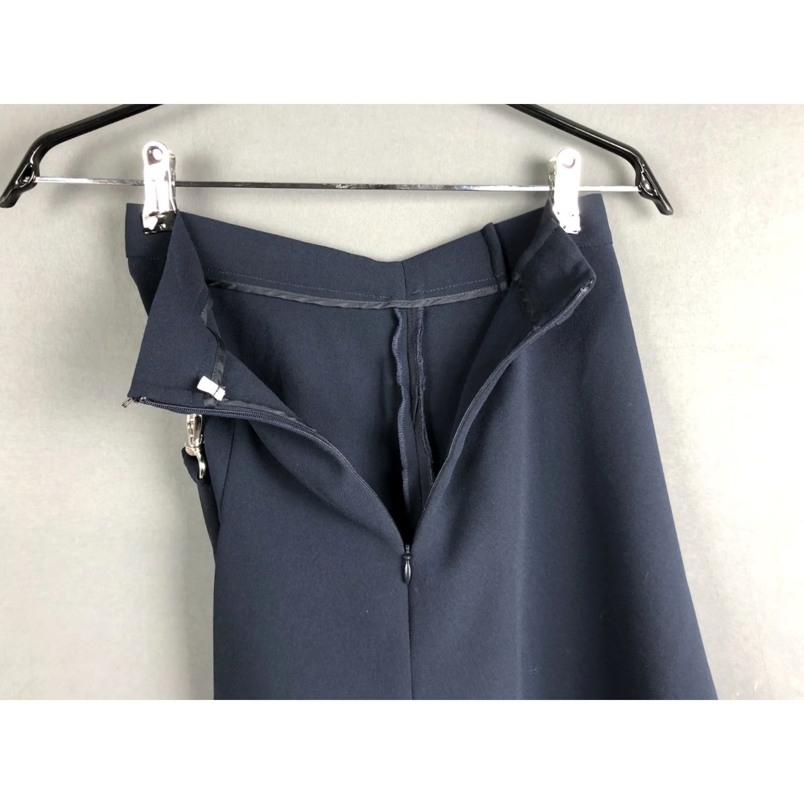 Vintage CLAUDIE PIERLOT Women’s Pleated Mini Skirt Size 36 Deep Navy Blue Polyester Blend Buckle Side Zip Short, Theme Classic, 36, Blue, Skirt, Women Size 25" / US 0 / IT 36 - 7 Thumbnail
