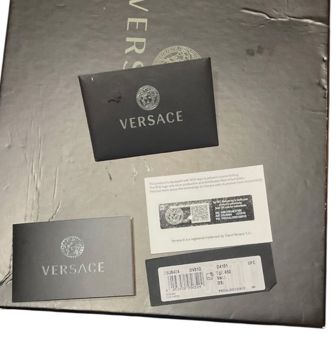 Versace 🔥 VERSACE Black Leather Logo Sneakers Men’s Size 45 12 Box Size US 12 / EU 45 - 11 Thumbnail