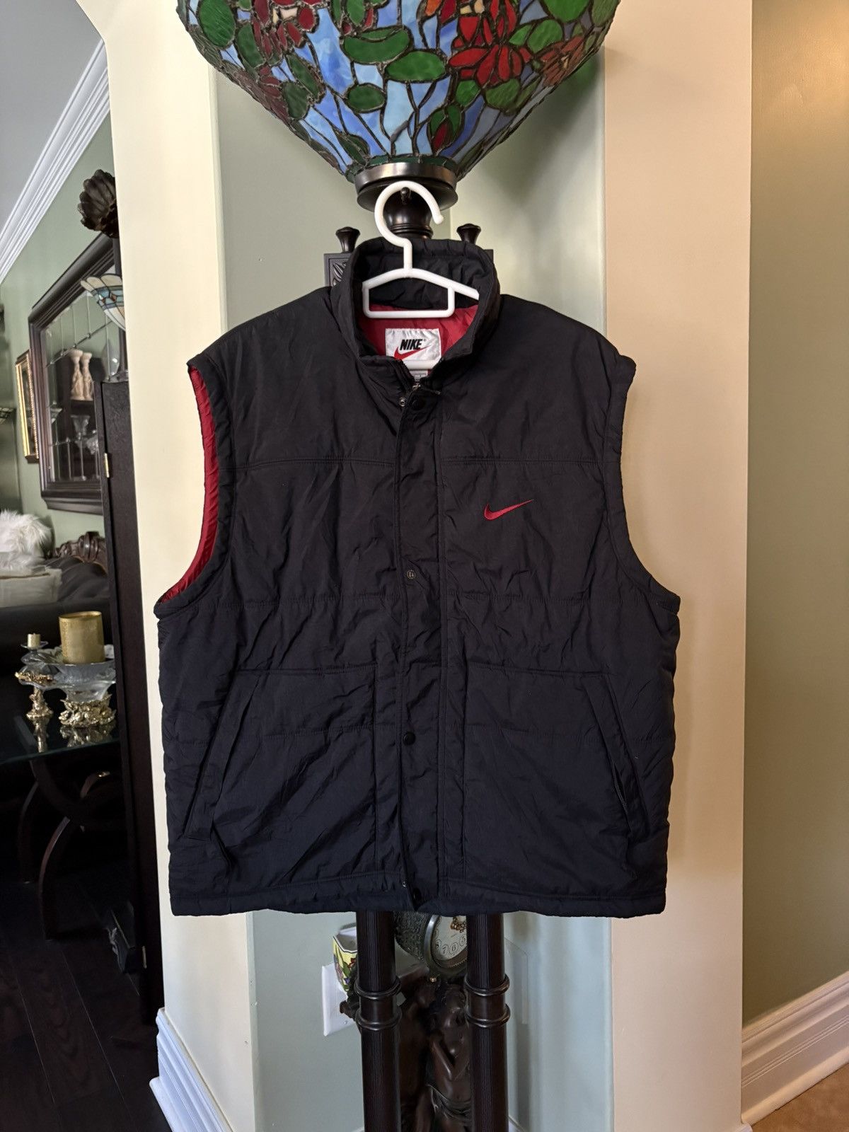 Nike Vintage Nike Nylon Puffer Vest White Tag 90’s Black/Red Size US L / EU 52-54 / 3 - 1 Thumbnail