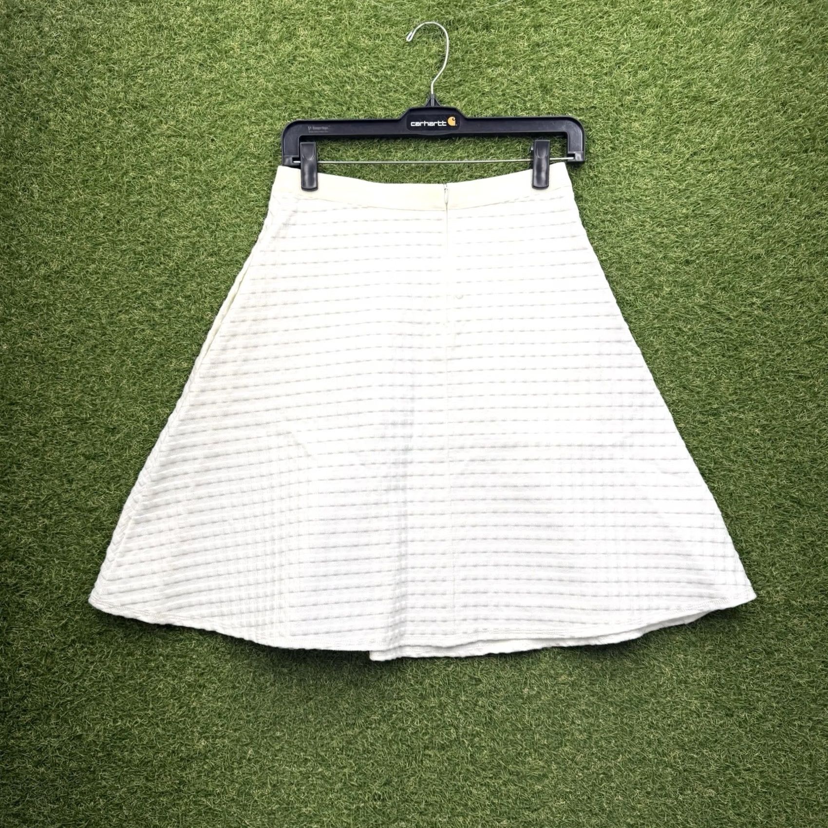 Theory Theory Skirt Womens S White Knit Ponte Flare Knee Length Pockets Lined Zipper NWT Size 28" / US 6 / IT 42 - 3 Thumbnail