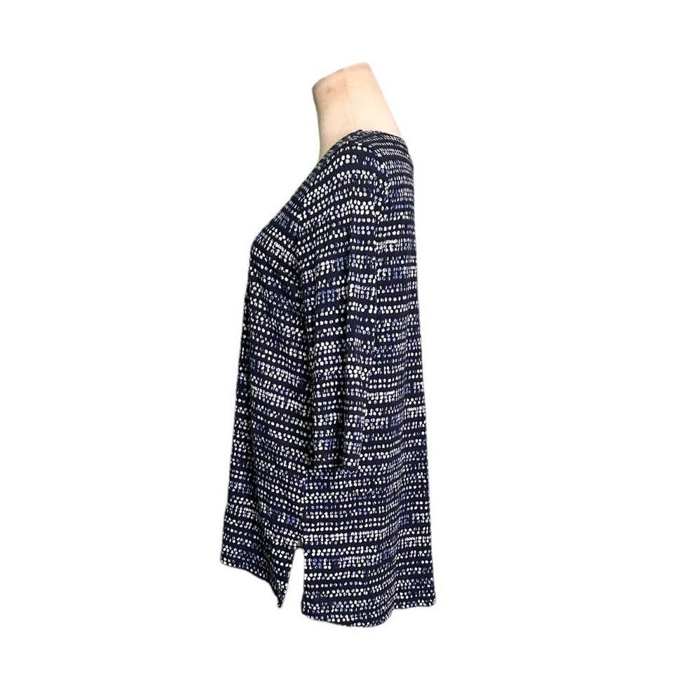 J. Jill Pure Jill blue printed 3/4 sleeves boat neck top size SP Size S / US 4 / IT 40 - 6 Thumbnail