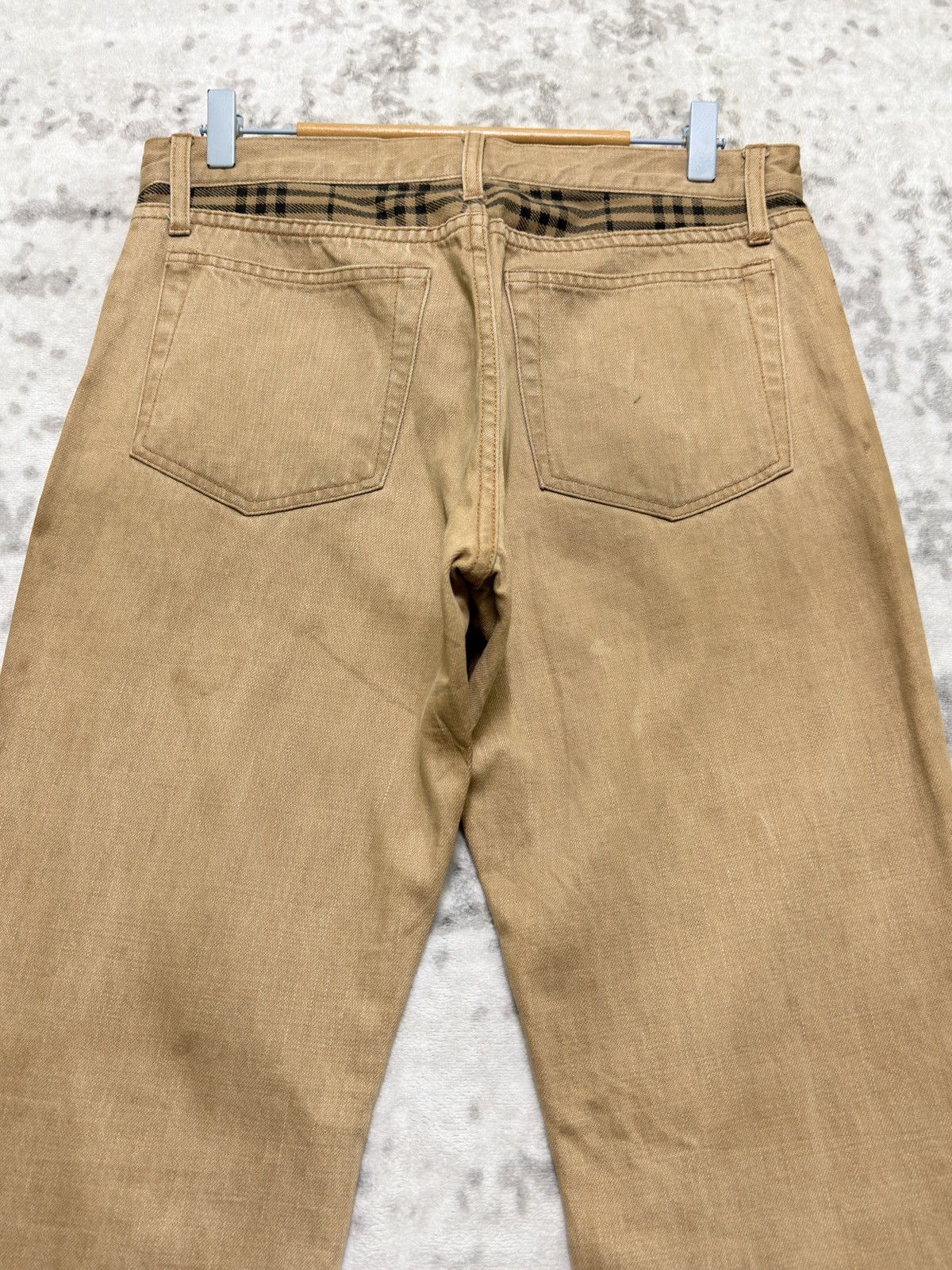 Burberry Burberry Blue Label Distressed Denim Nova Check Stripe Pants Size US 30 / EU 46 - 10 Thumbnail