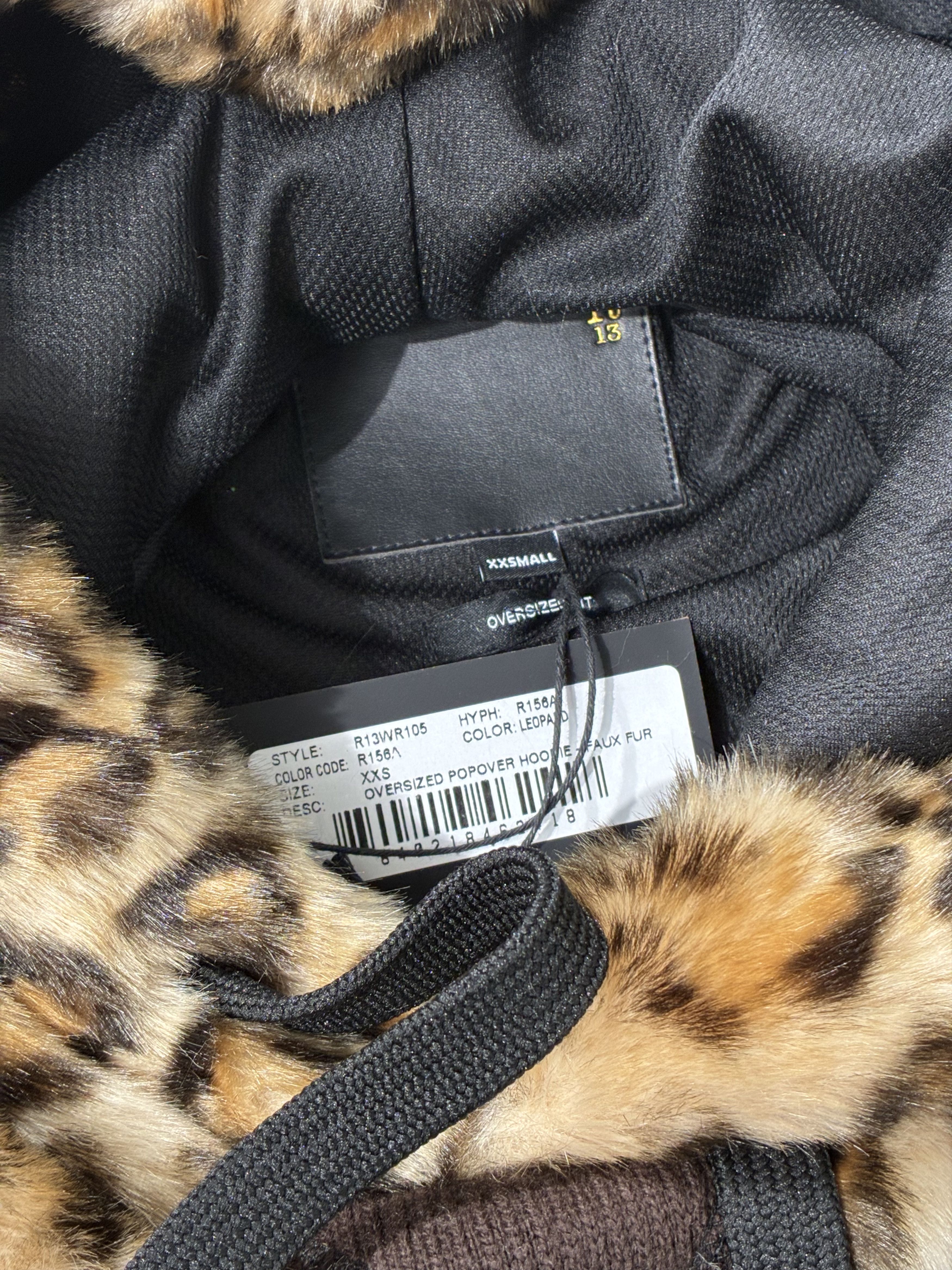 R13 R13 FAUX FUR LEOPARD OVERSIZED POPOVER HOODIE XXSsize Size XXS / US 00 / IT 34 - 5 Thumbnail