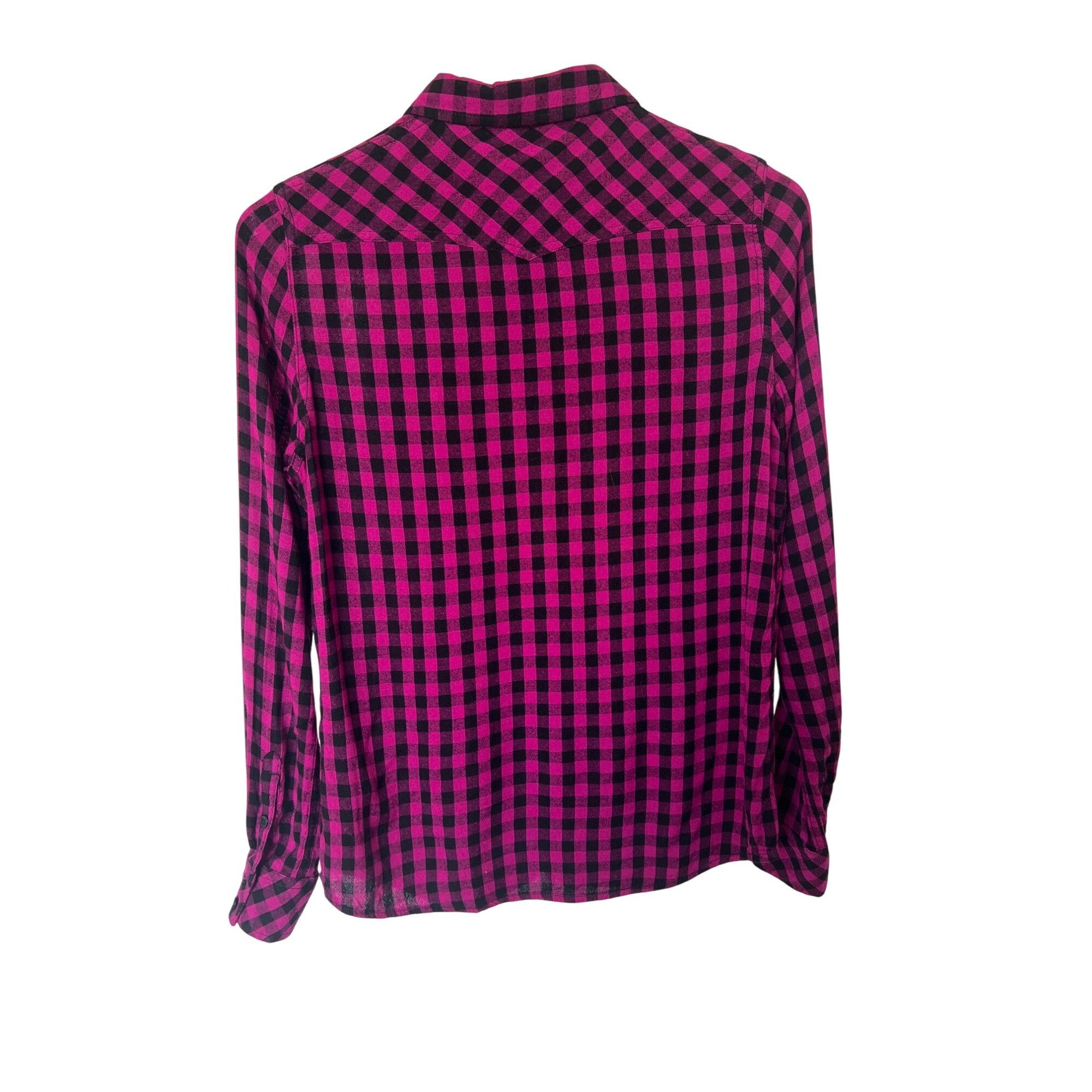 Wrangler Wrangler Pink & Black Plaid Button-Up Long Sleeve Shirt Size XS / US 0-2 / IT 36-38 - 3 Thumbnail