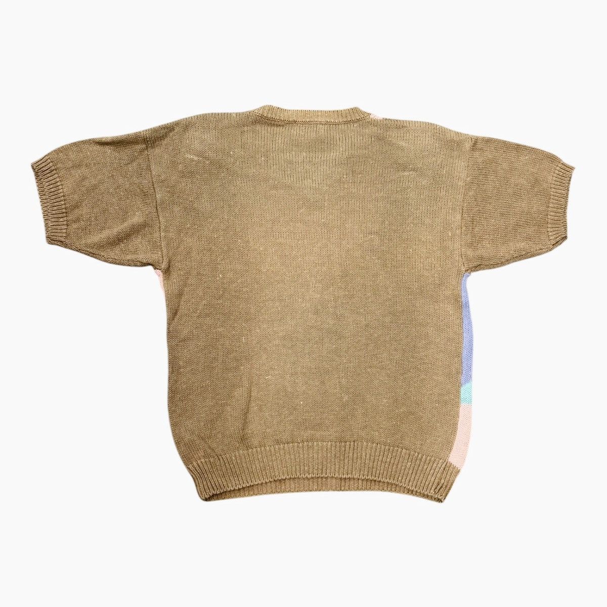 Vintage Vintage 80s Tan V Collar Geometry Knit Sweater Women Size L Size L / US 10 / IT 46 - 4 Thumbnail