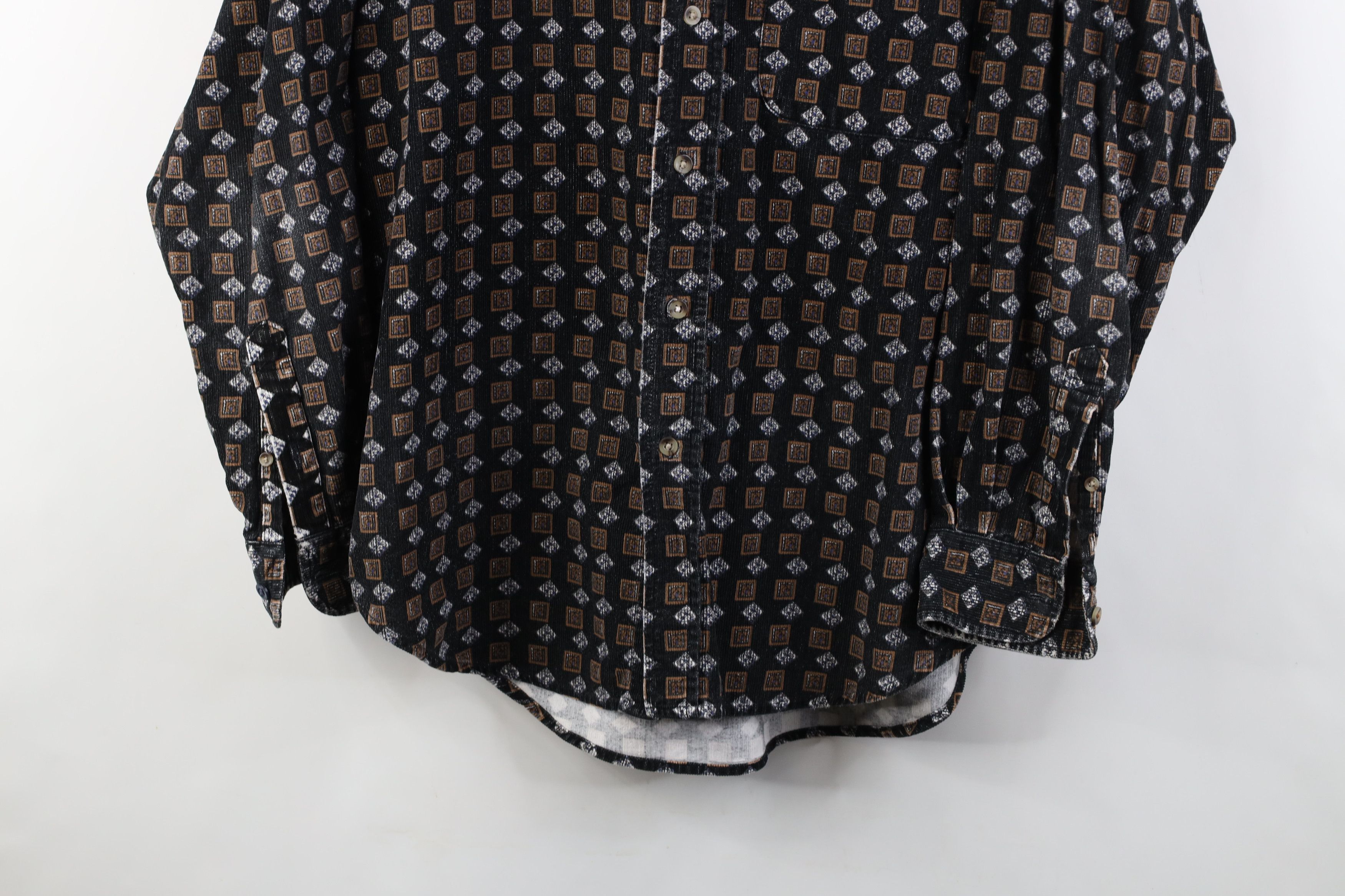 Vintage Vintage 90s Streetwear Diamond Corduroy Button Down Shirt Size US M / EU 48-50 / 2 - 3 Thumbnail