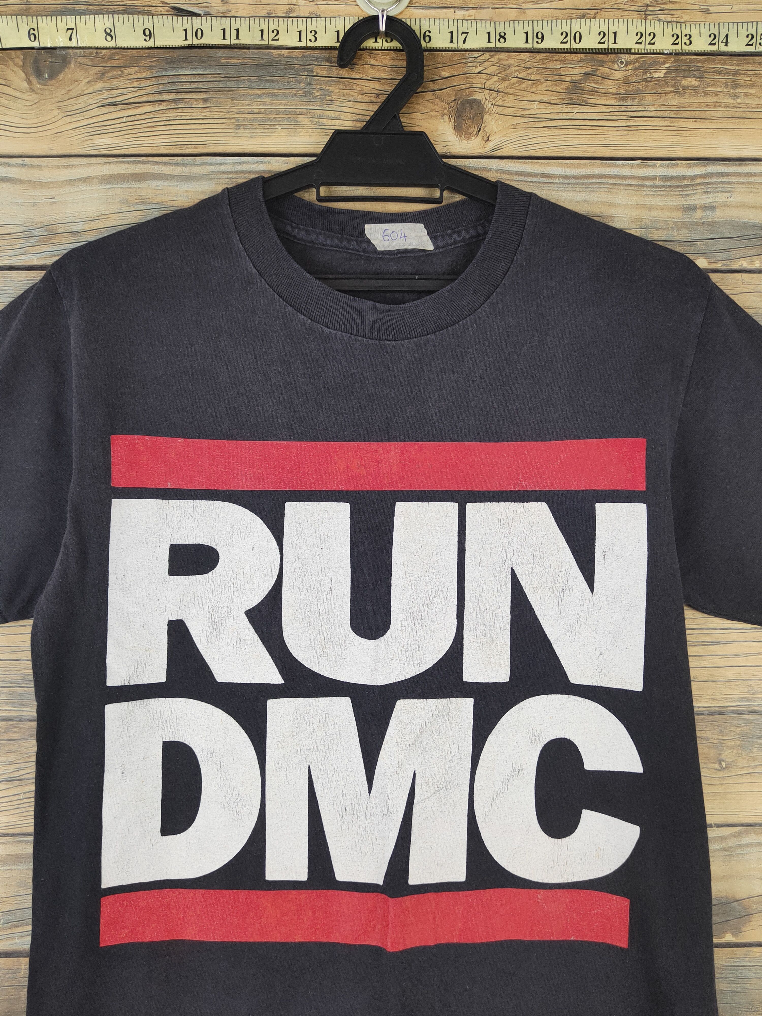 Band Tees RUN DMC Black Faded Short Sleeve T-shirt #604 Size US S / EU 44-46 / 1 - 2 Thumbnail