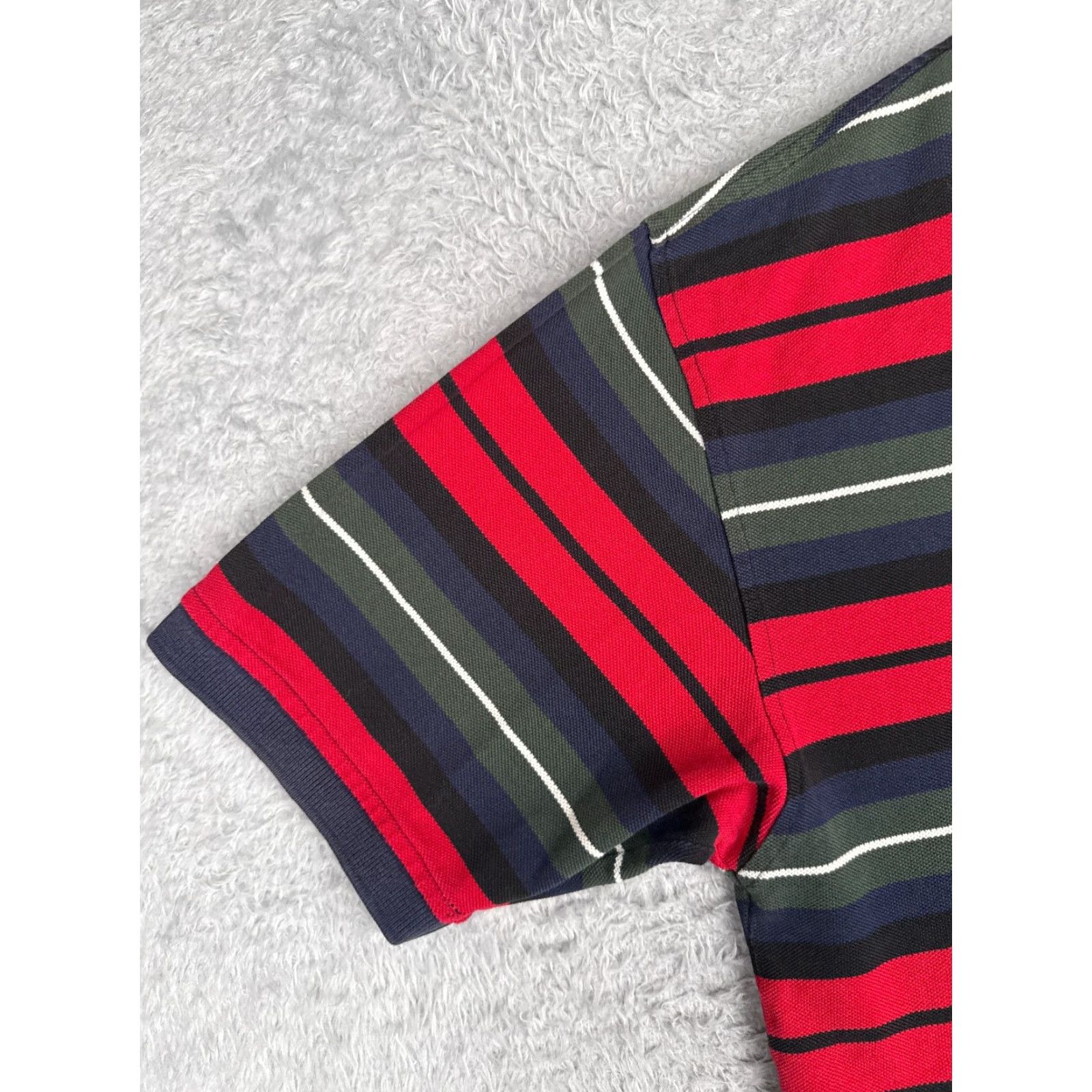 Tommy Hilfiger Tommy Hilfiger Shirt Men Large Blue Red Green Stripe 100% Cotton Crest Golf Size US L / EU 52-54 / 3 - 3 Thumbnail