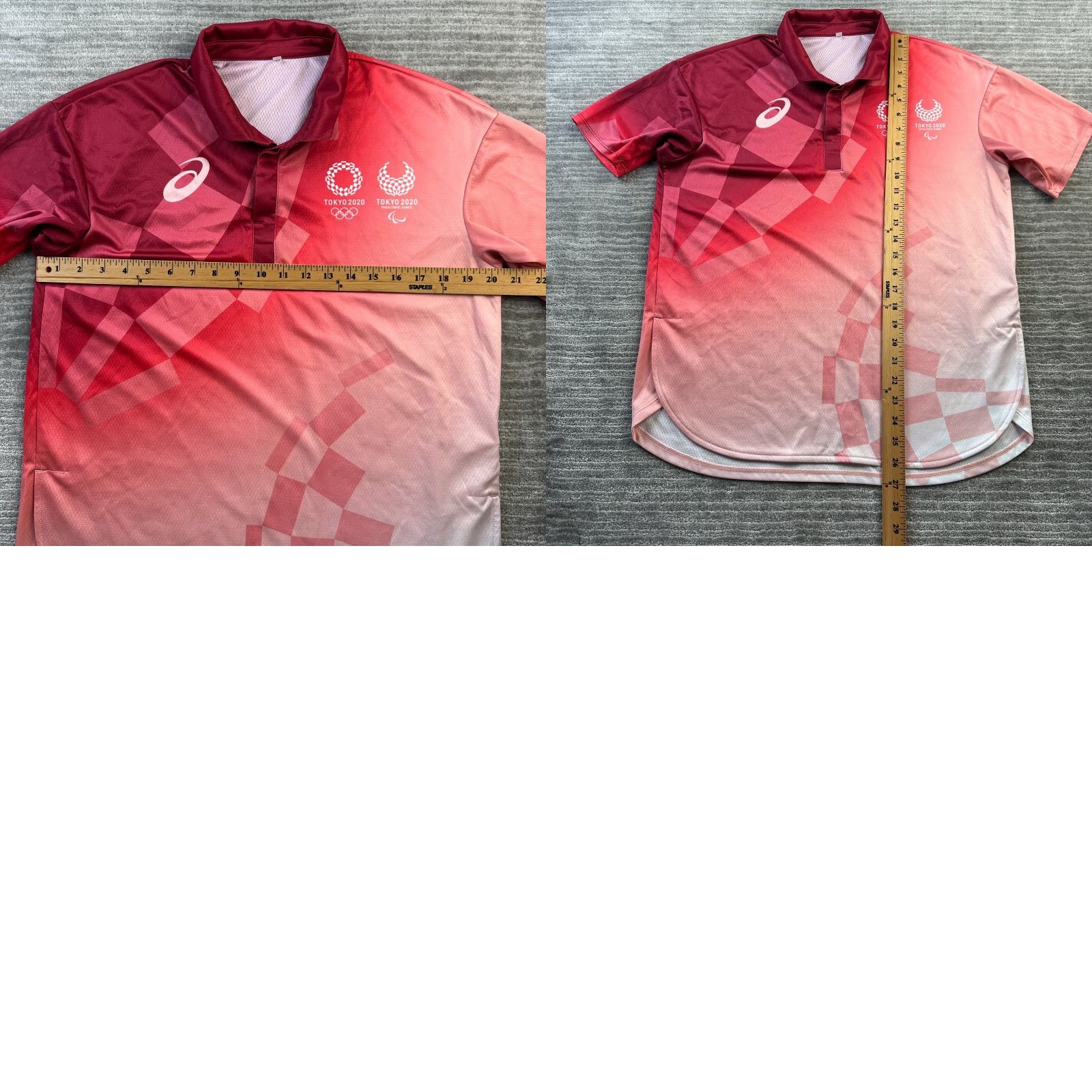 Asics ASICS Polo Shirt Mens Large Red Tokyo 2020 Olympics Staff Issued Shirt Size US L / EU 52-54 / 3 - 8 Thumbnail